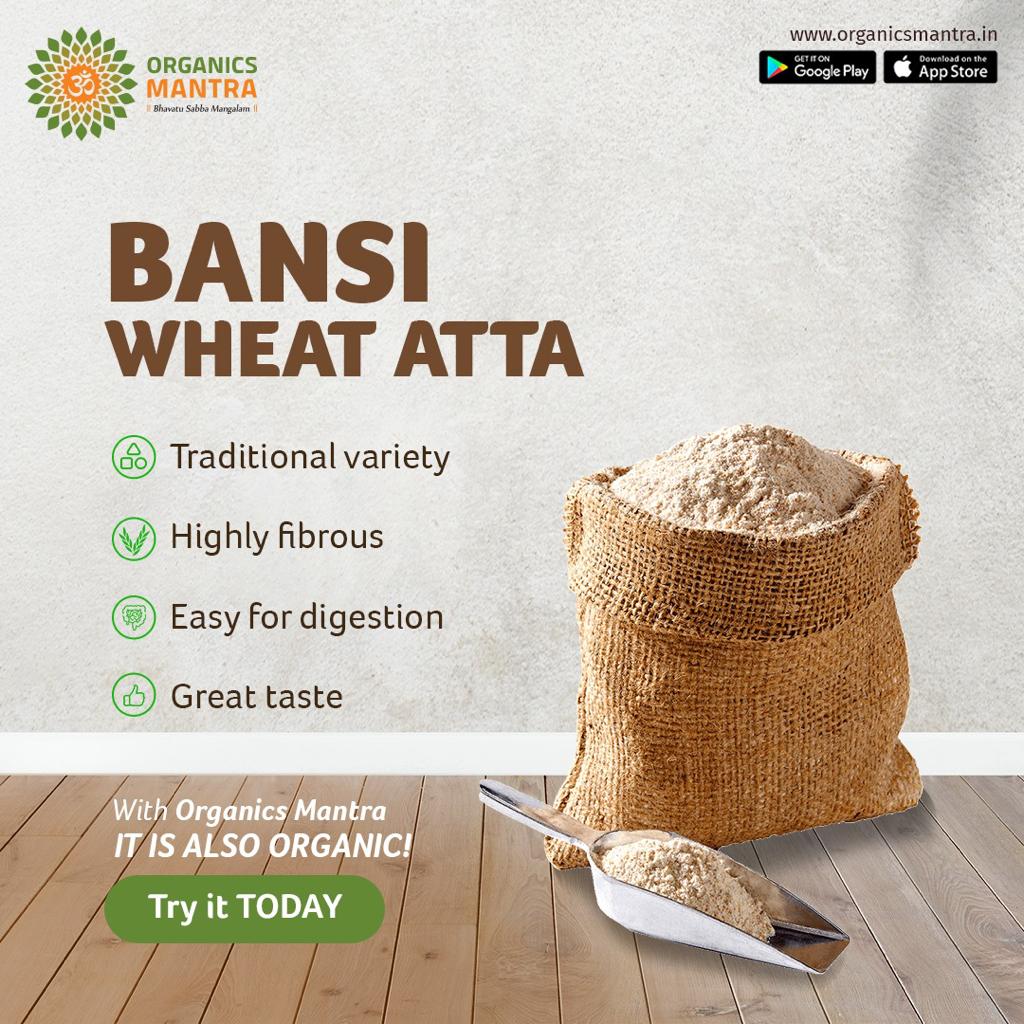 Organics Mantra - Bansi Wheat Atta - 2 Kg