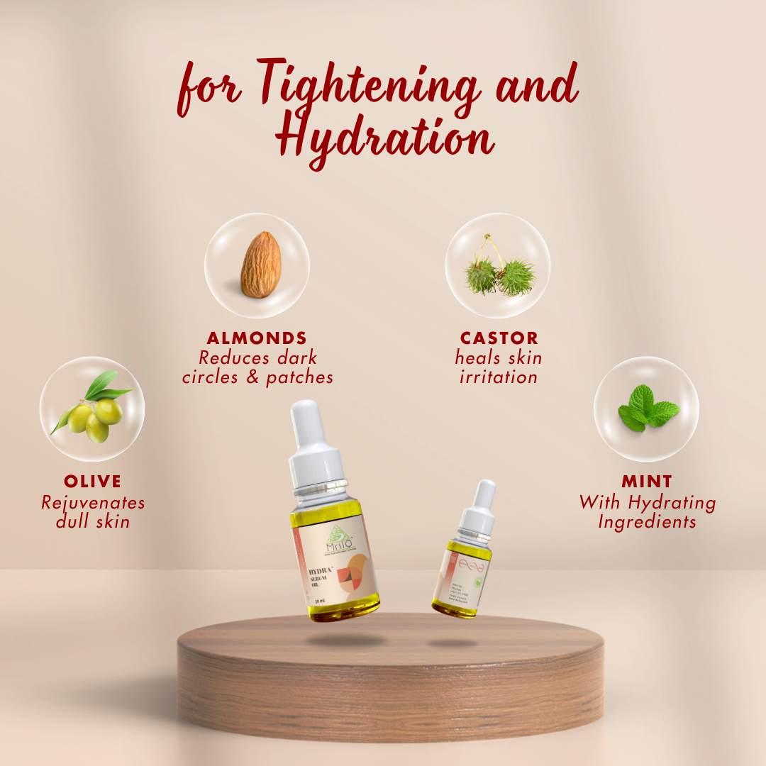 MrilQ Hydra Face Serum Oil| 12 hours Hydration & Glow | Daily Use | Normal, Dry, Combination & Matured skin