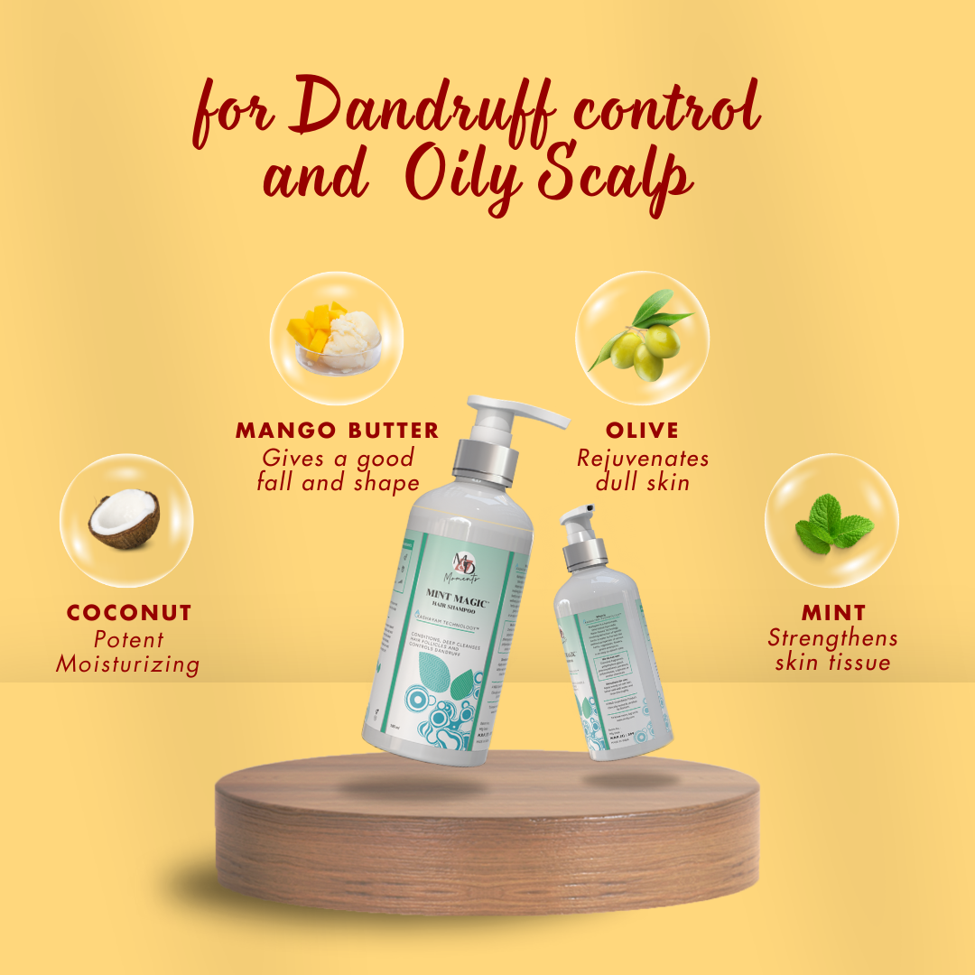 MrilQ Mint Magic | Conditioning Shampoo | Dandruff, Oil & Infection Control | Sulphate, Paraben & SLS Free