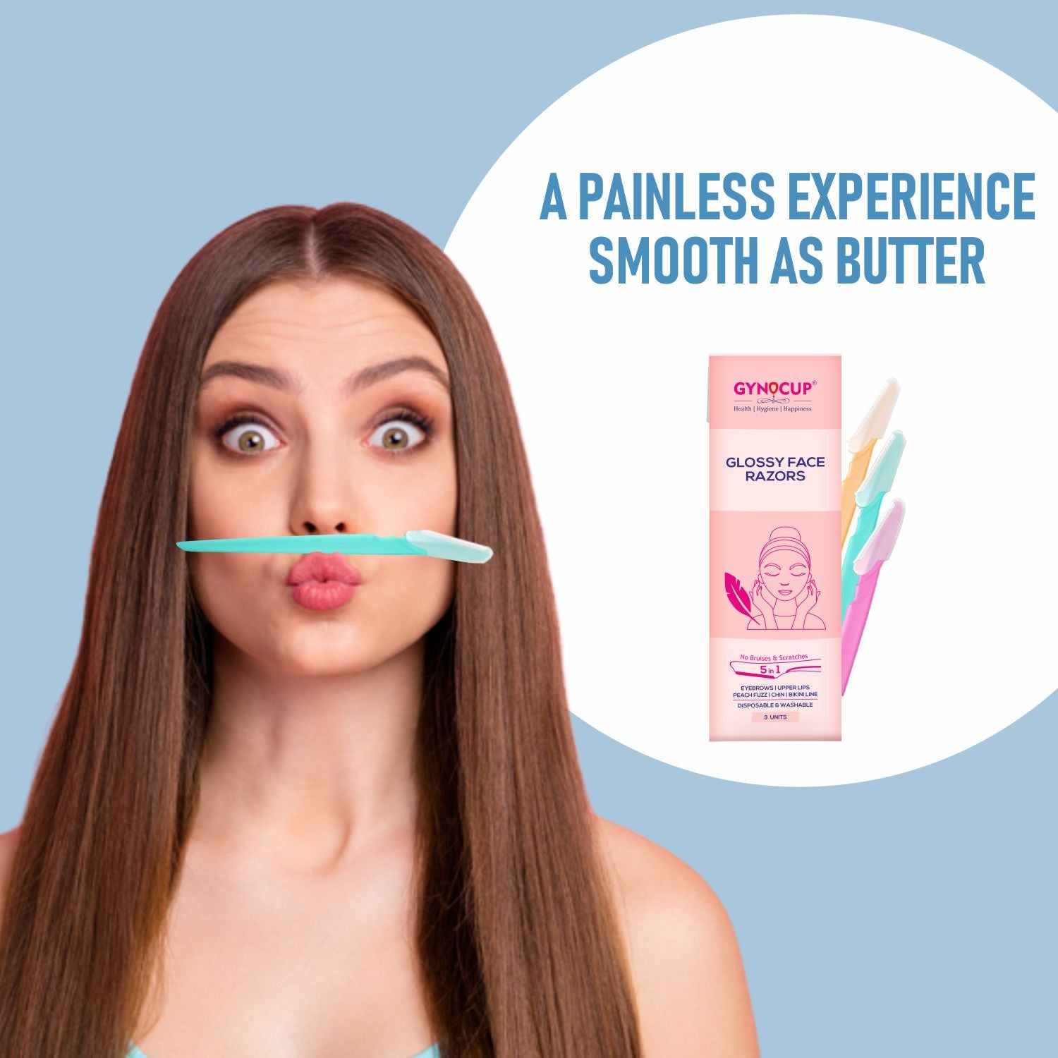 Gynocup Glossy Face Razor for Women