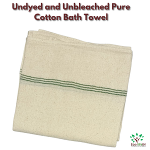 Eco life Undyed and Unbleached Pure Cotton Towel - Pack of 3