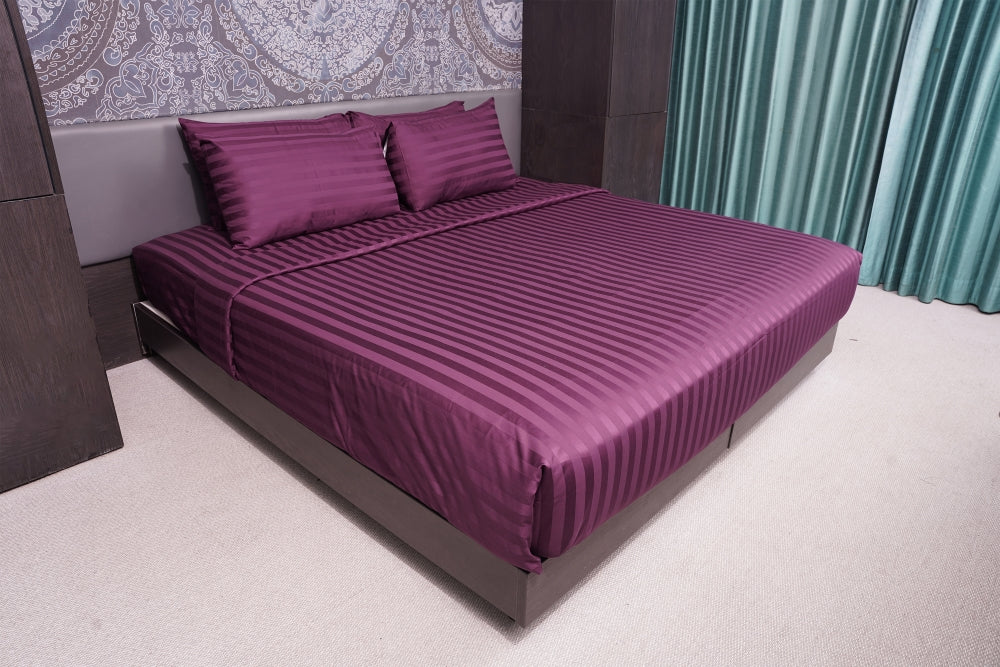 Crown Jewel, 500TC, Stripes Bedsheet Set