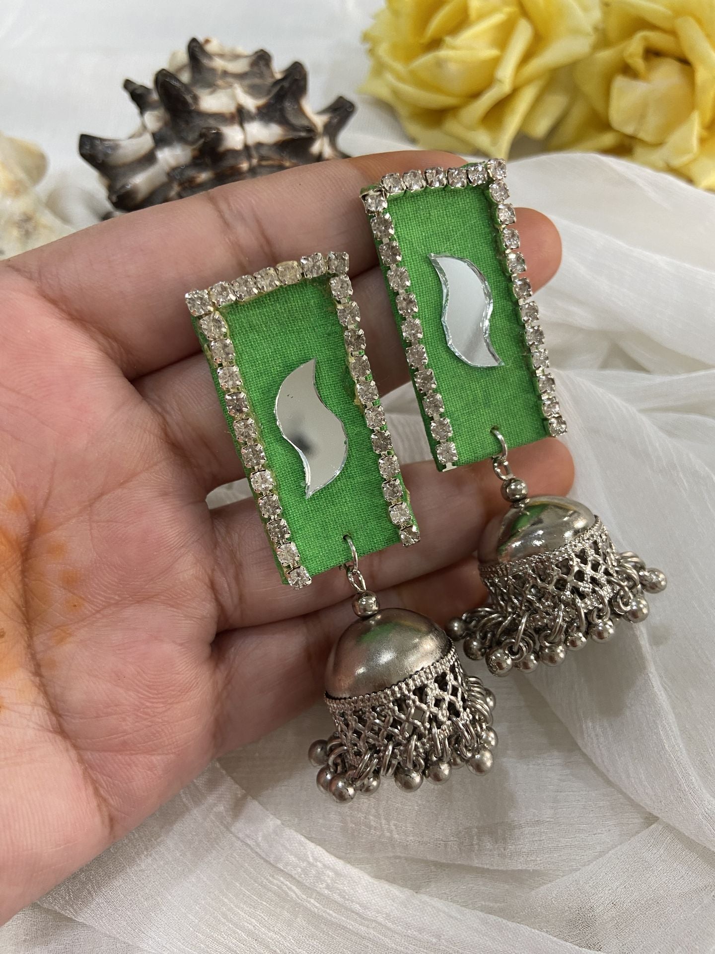 Laadli Handmade -Aarya- Mirror Handmade Earrings