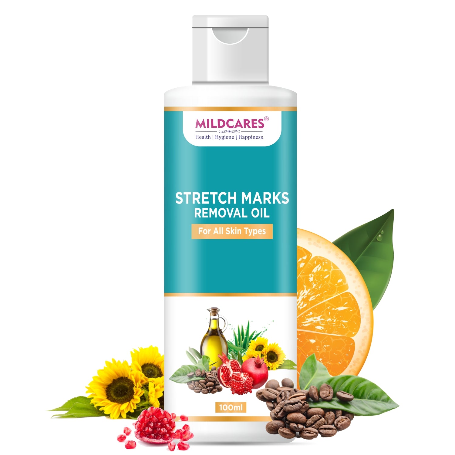 Mildcares Stretch Mark Removal Oil (100ml) With Goodness of Sunflower Oil, Vitamin C