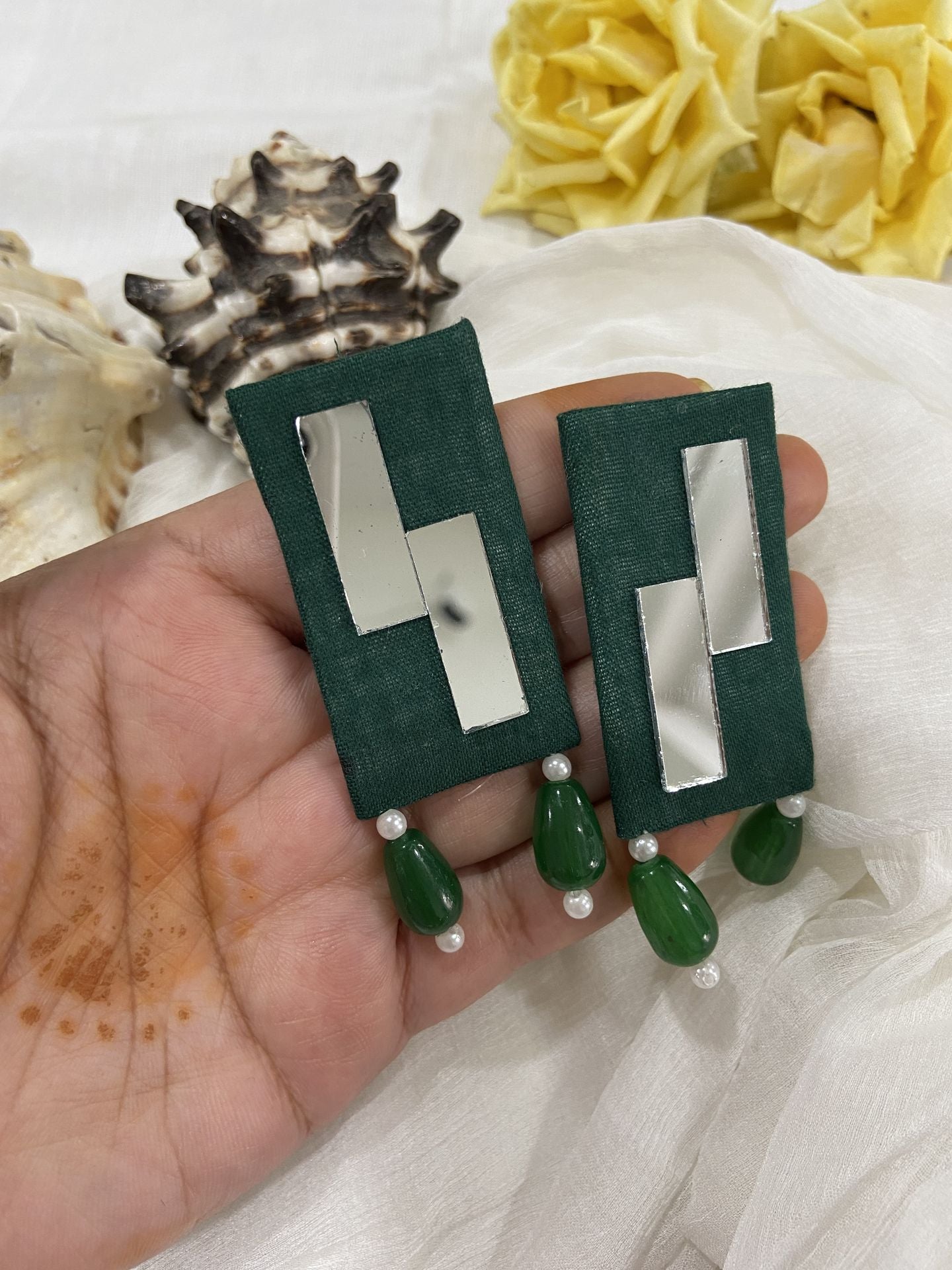 Laadli Handmade- Panna- Mirror Handmade Earring