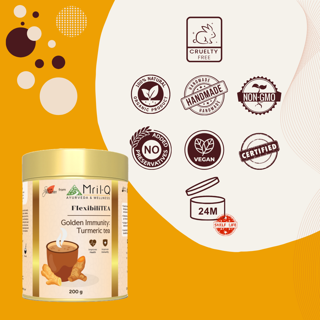 MrilQ FlexibiliTEA | Turmeric Drink | Immunity Booster & Anti-Inflammatory | Detox & Digestive Support | Daily Wellness Ritual