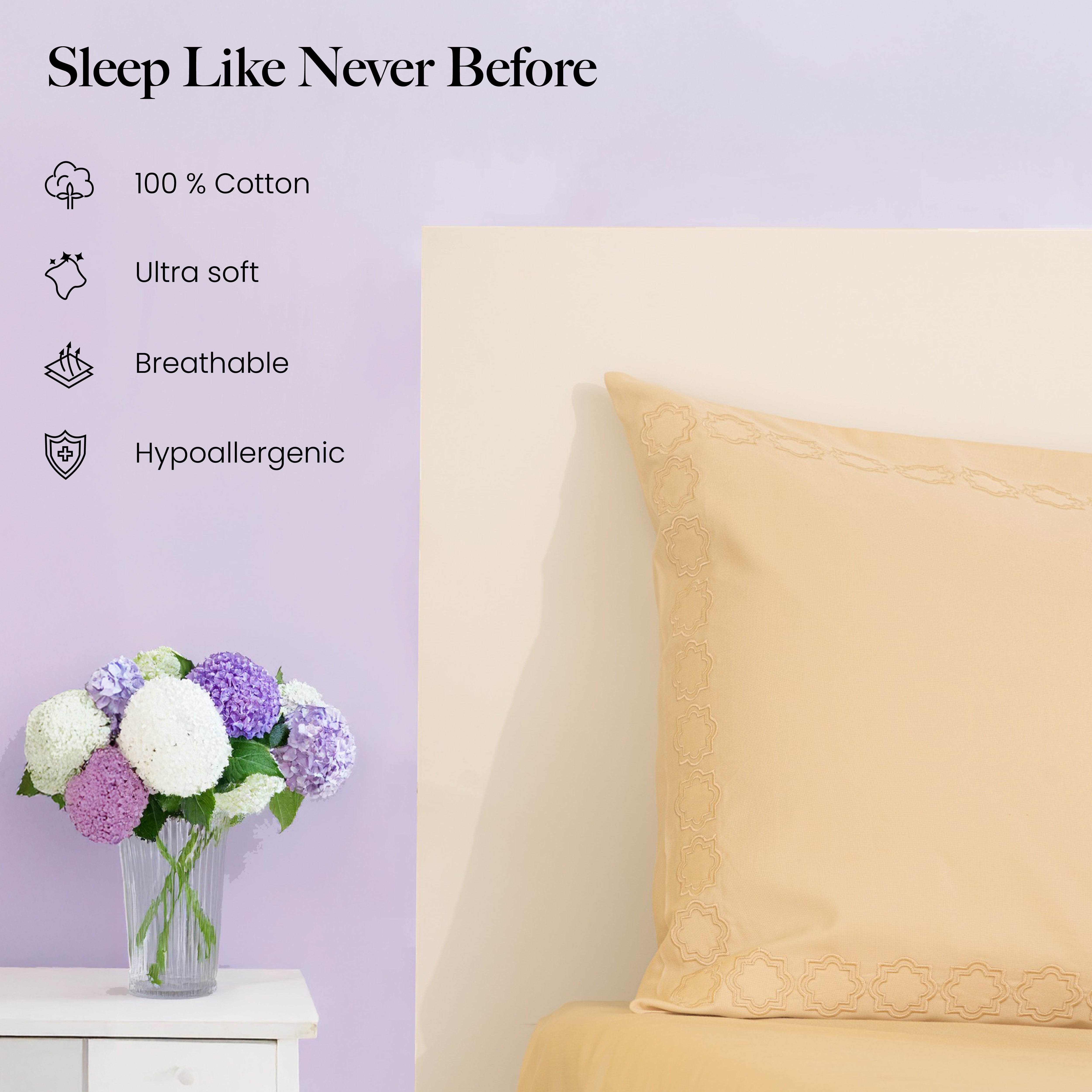 700 TC,Signature Embroidery,100% Cotton,Bedsheet Set & Duvet Cover
