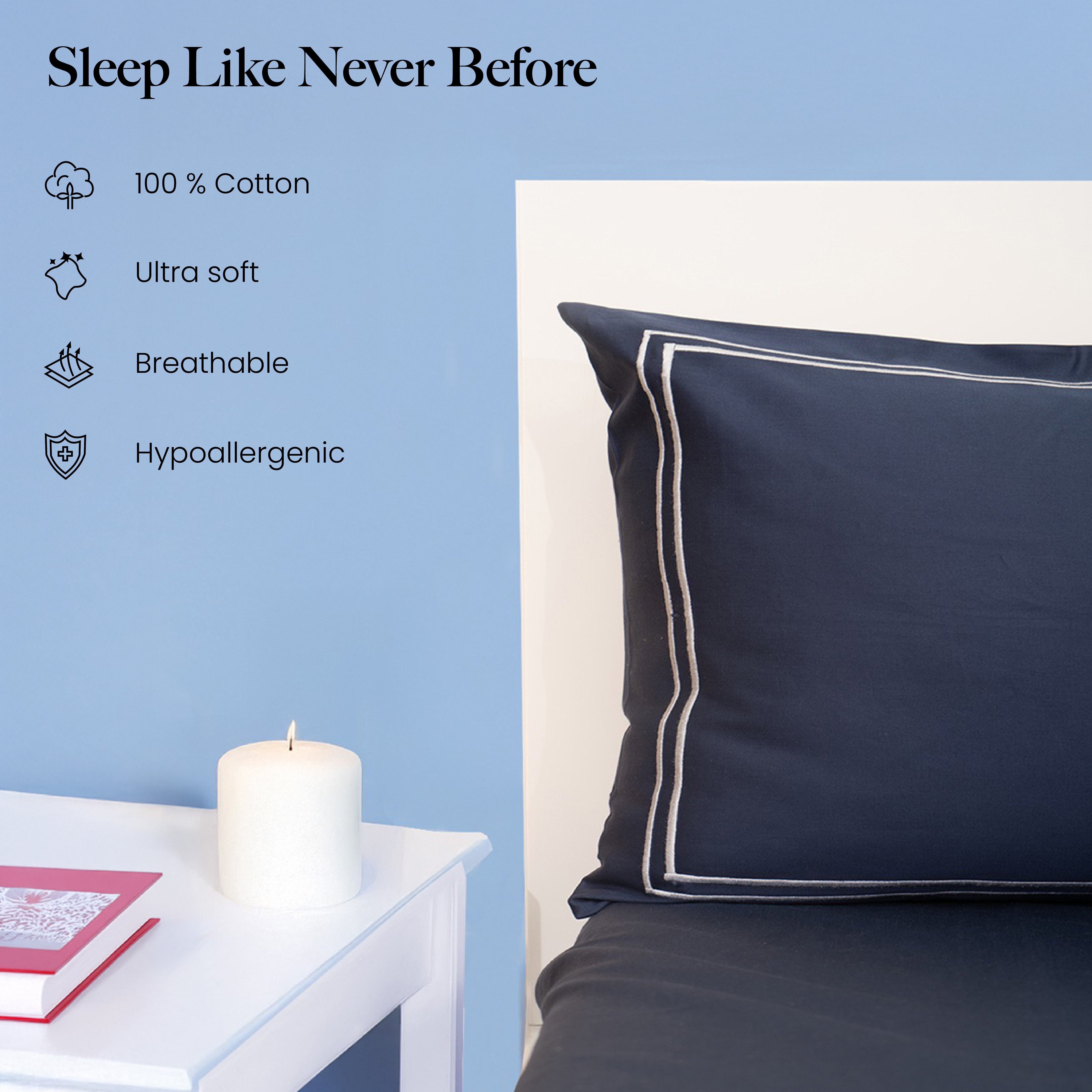 700 TC,Signature Embroidery,100% Cotton,Bedsheet Set & Duvet Cover