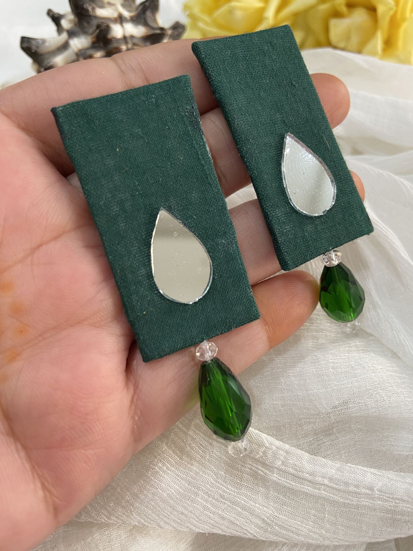Laadli Handmade- Neha- Mirror Handmade Earrings