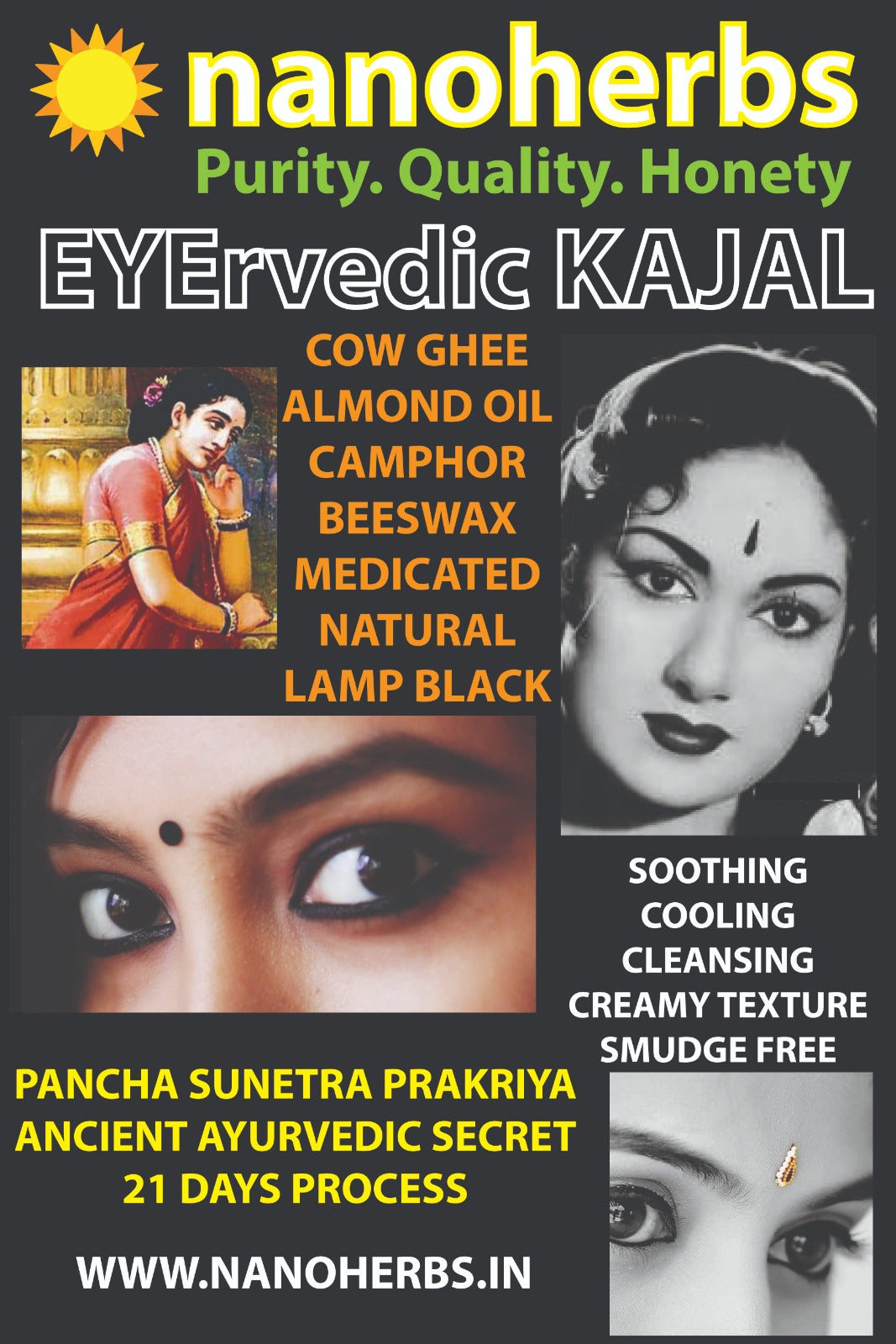Nanoherbs EYErvedic KAJAL Set of 2+ 1 Free