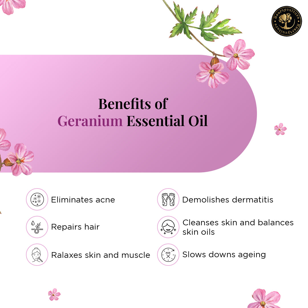 Heartyculture Geranium Essential Oil - 10 ml