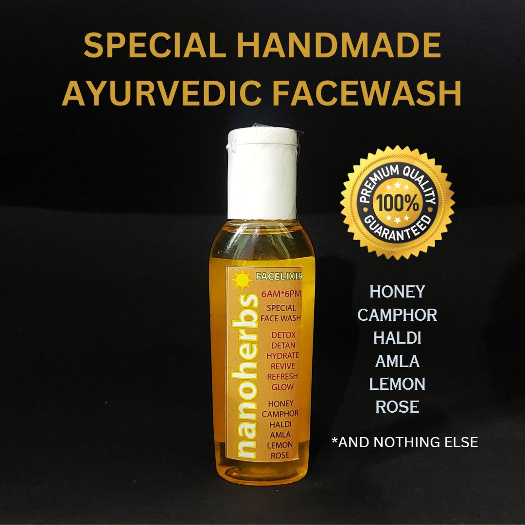 NANOHERBS FACELIXIR (SPECIAL HANDMADE AYURVEDIC FACEWASH) Set of 5 + 1 FREE