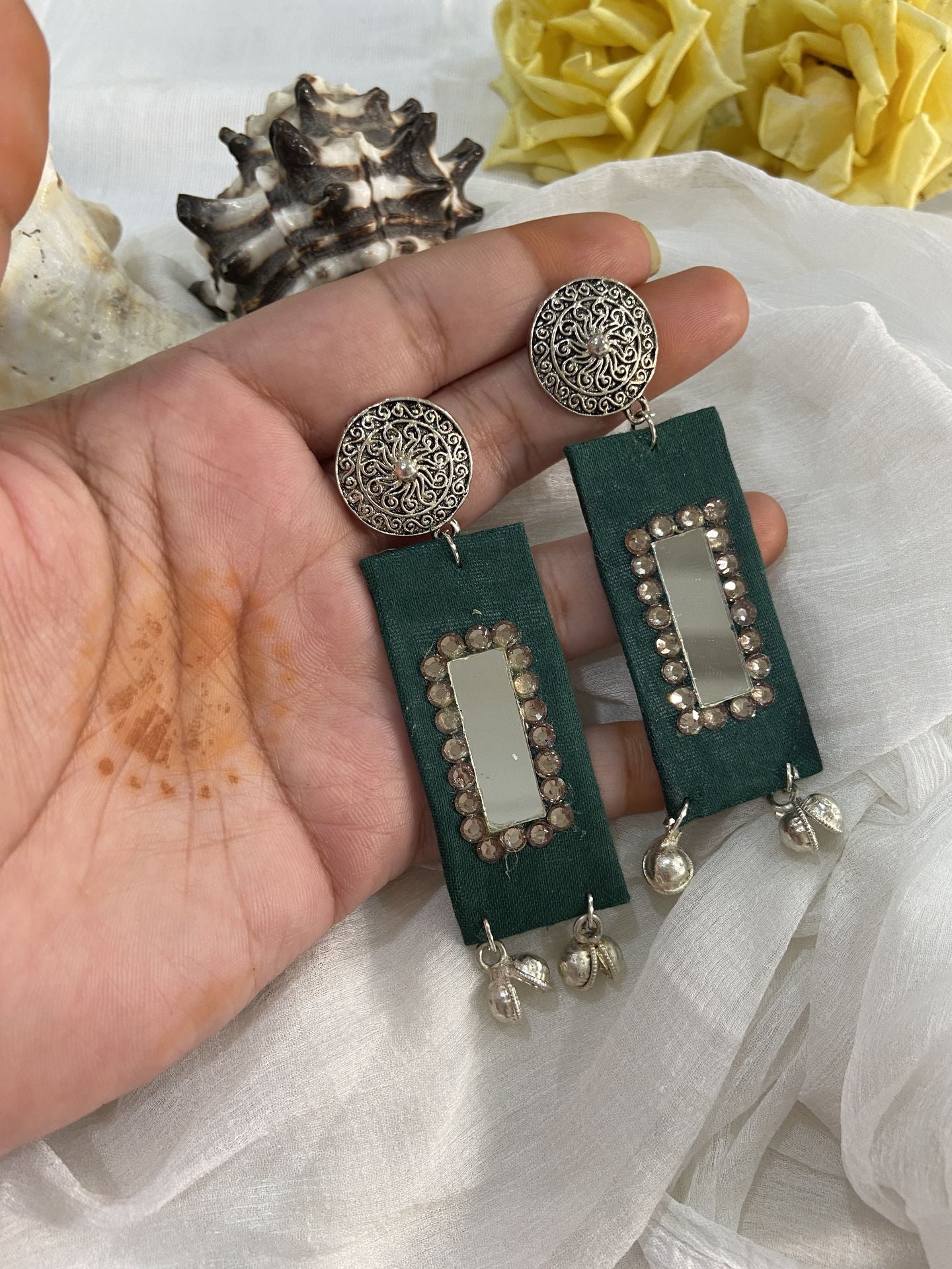 Lalita- Mirror Handmade Earrings
