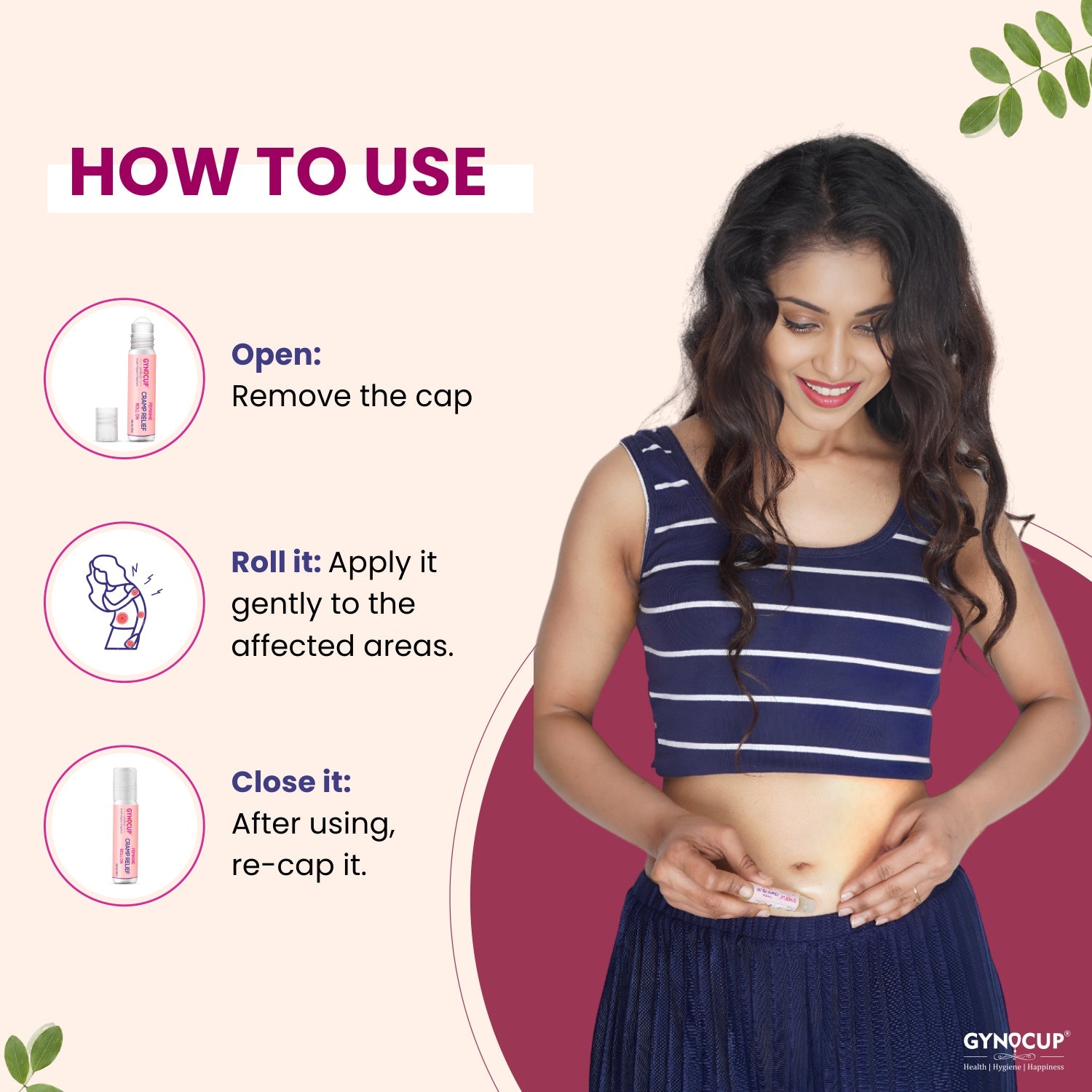 Gynocup Feminine Cramp Relief Roll On All in One (Periods, Lower Back Pain & Body Pain)