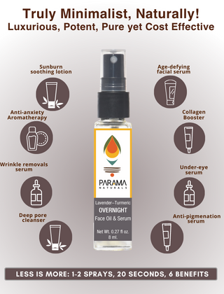 Parama Naturals Lavender-Turmeric Overnight Face Oil & Serum, 8ml