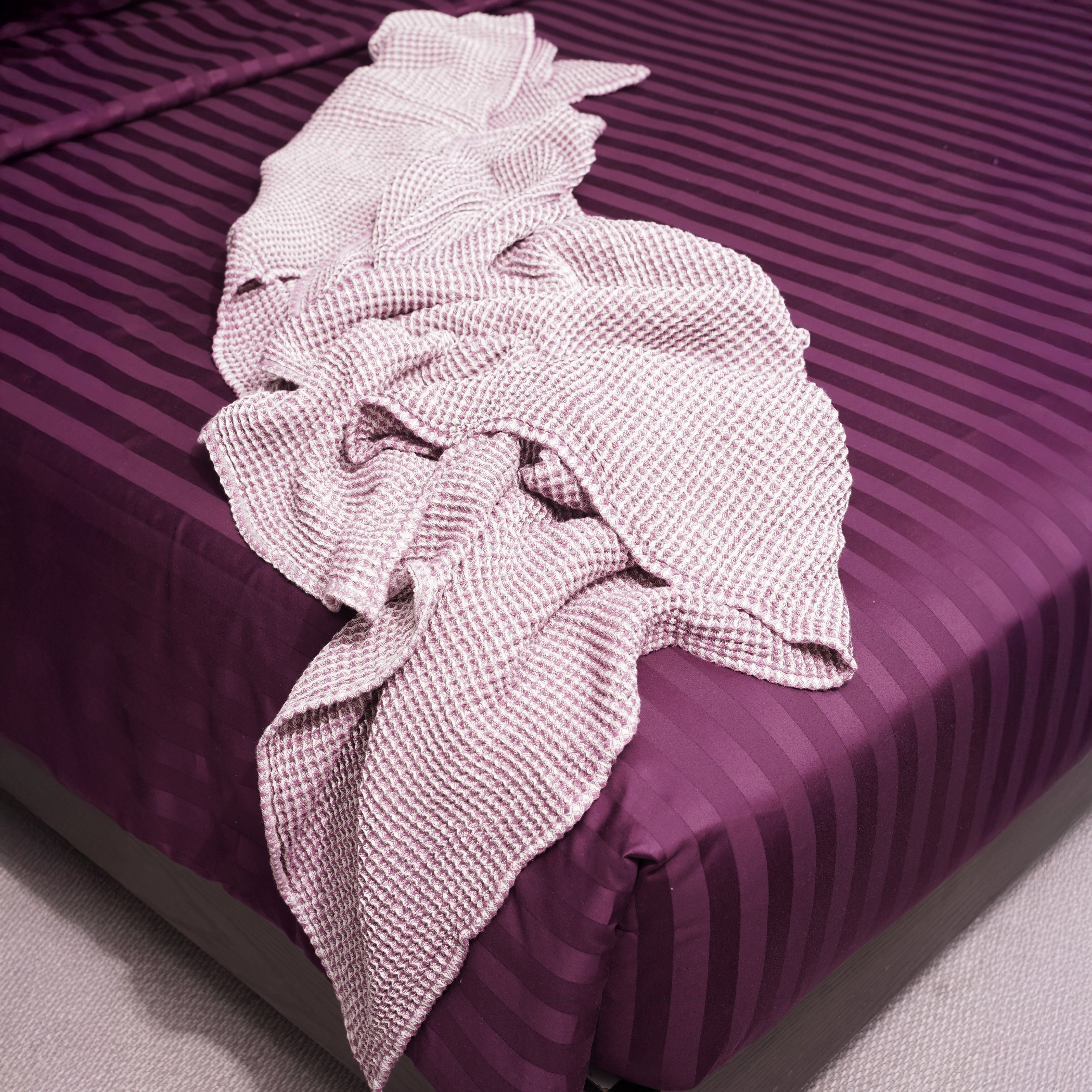 Purple Waffle Throw Blanket