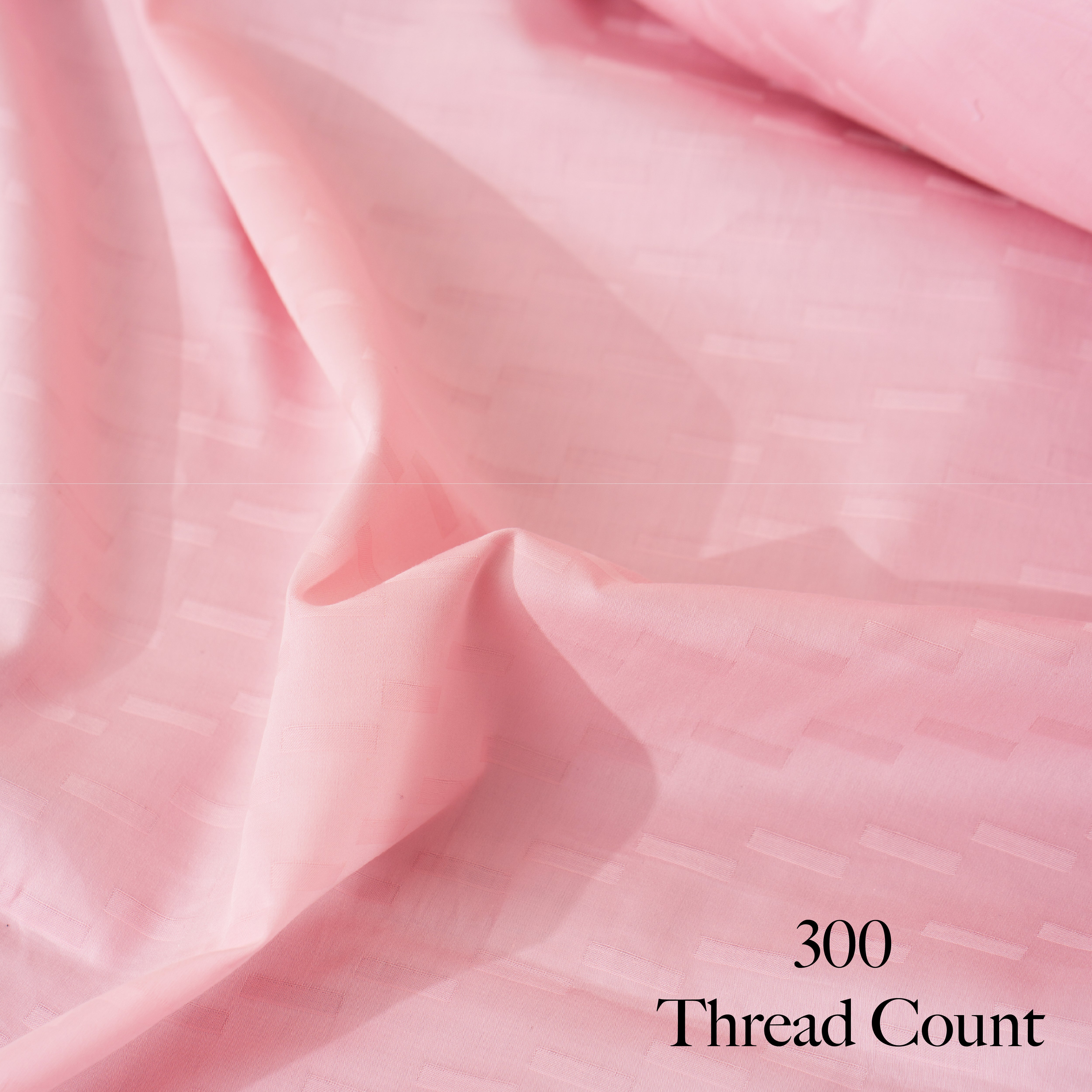 Oyvu 300 TC, 100% Cotton Step Design Bedsheet Set & Duvet Cover