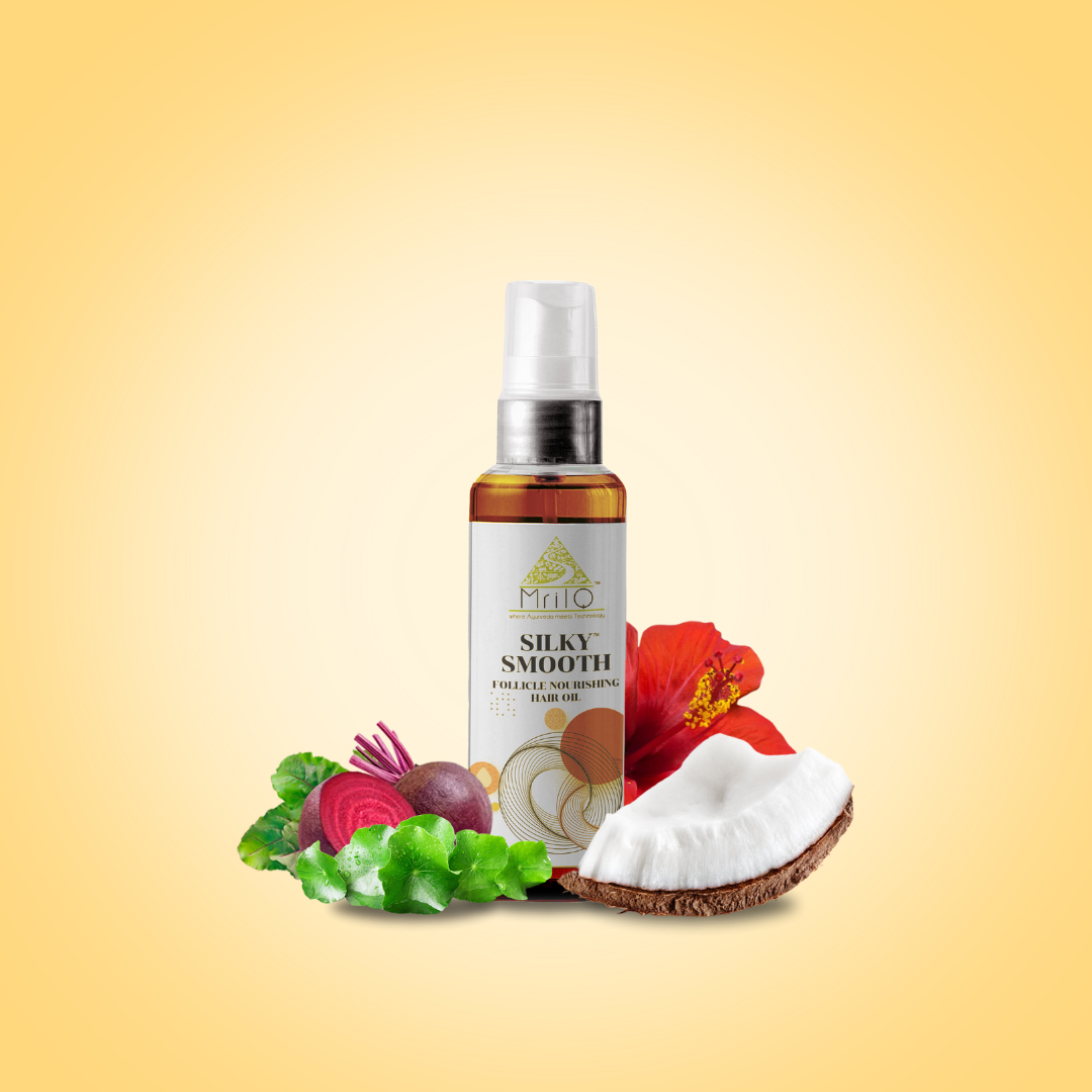 MrilQ Silky Smooth | Hair Oil | Nourishes & Strengthens Hair | Dry frizzy damaged & chemically treated hair