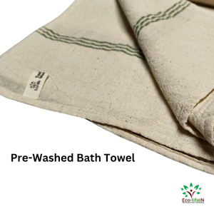 Eco life Undyed and Unbleached Pure Cotton Towel - Pack of 3