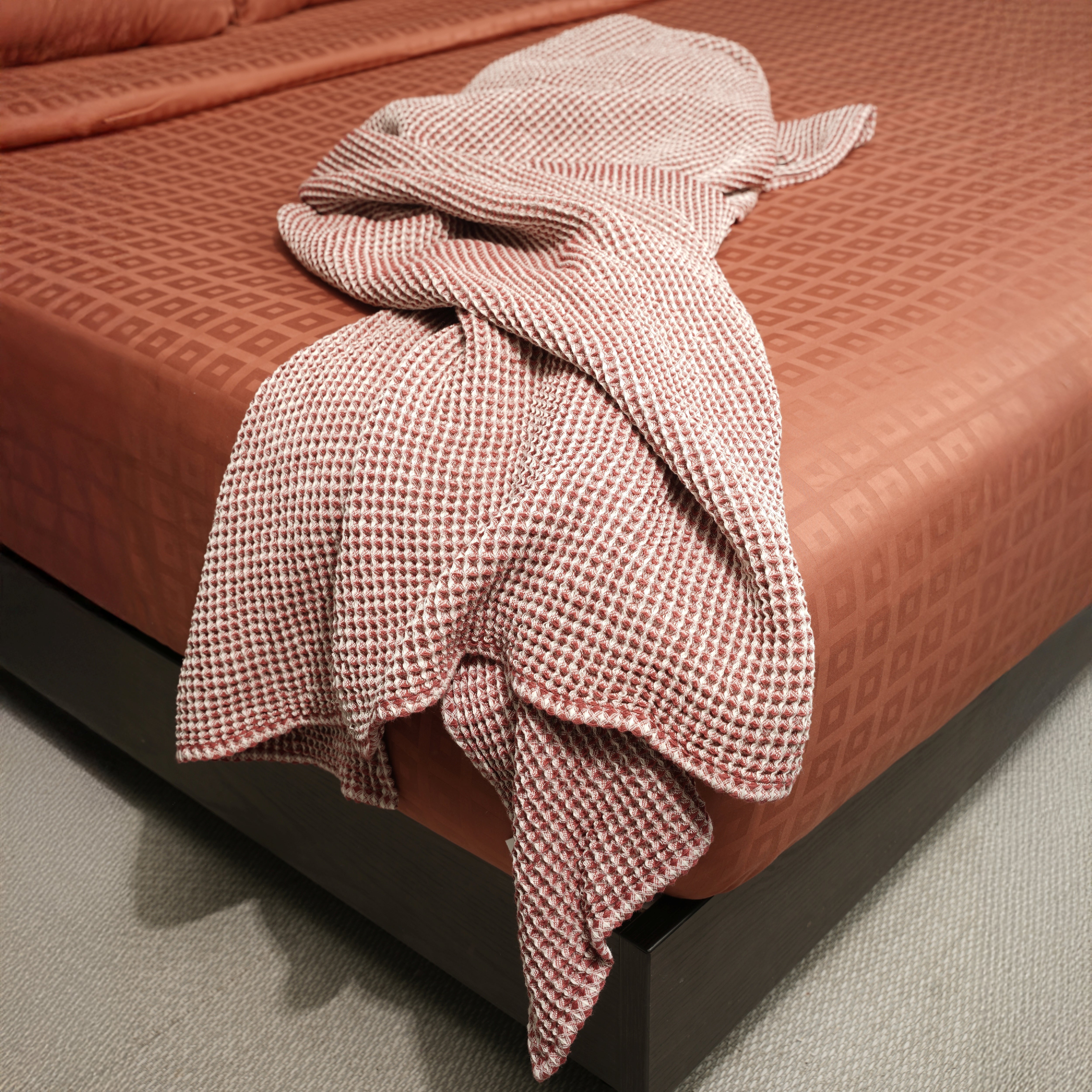 Purple Waffle Throw Blanket