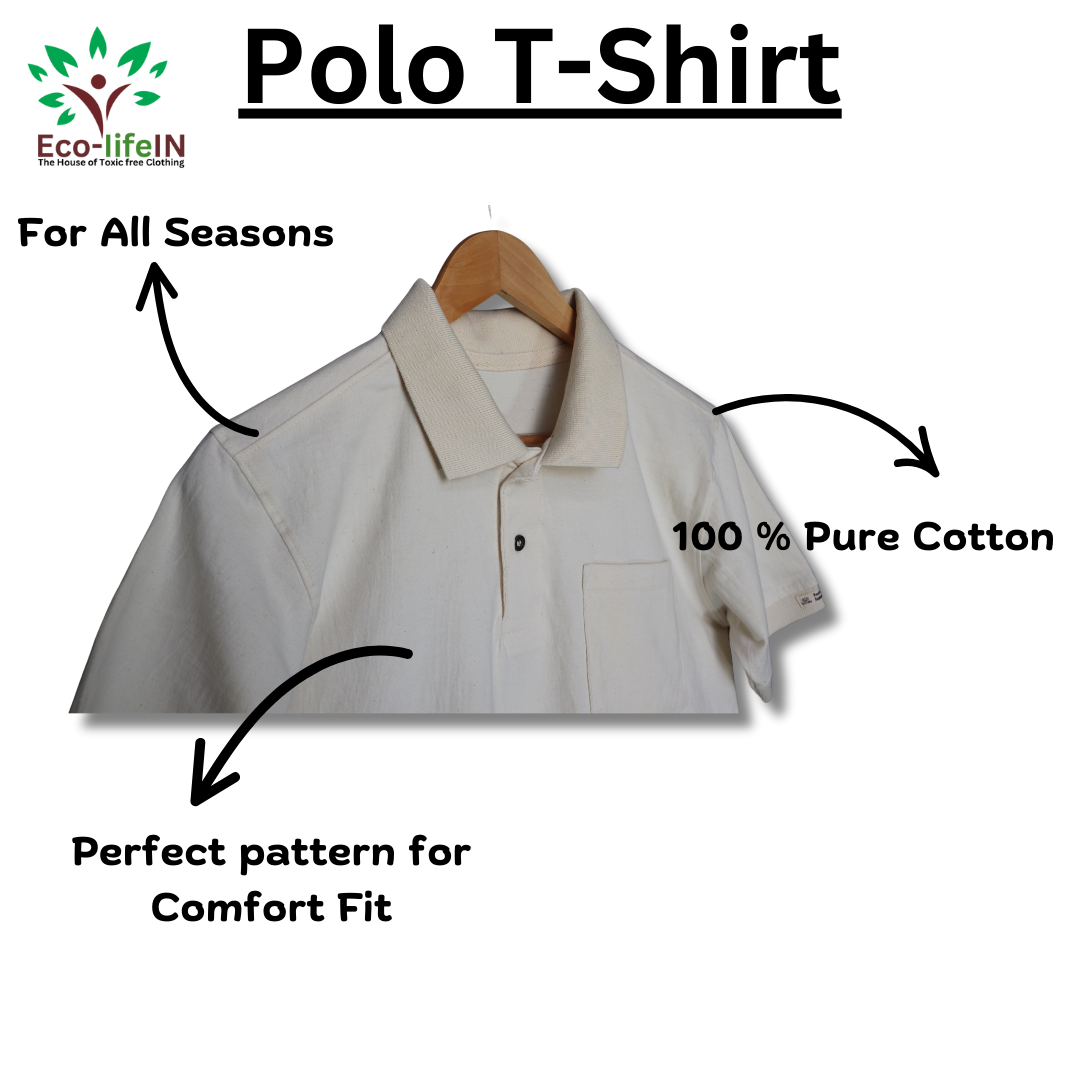 Eco-Life Men's Organic Toxic free Polo T-shirt