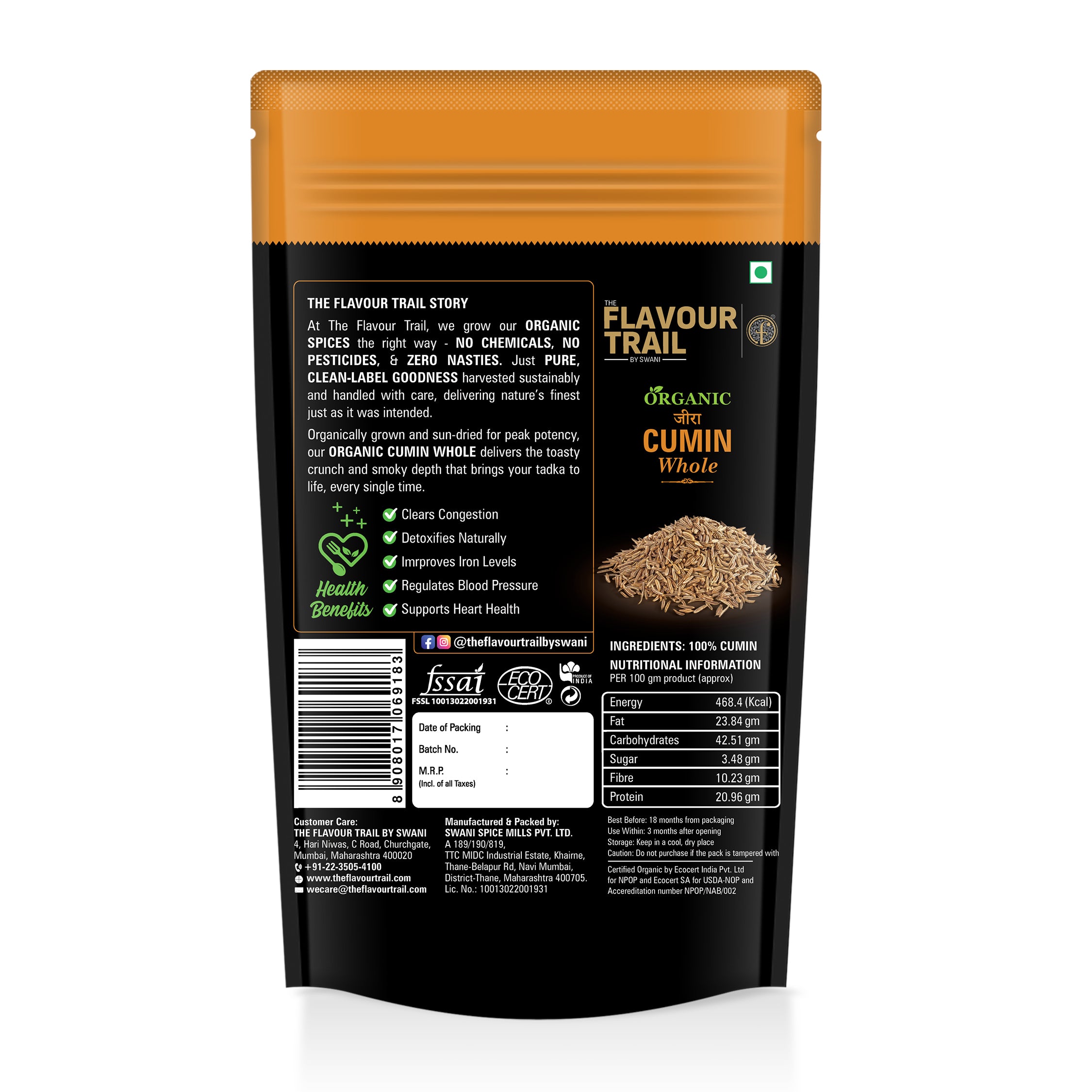 The Flavour Trail Organic Cumin Whole