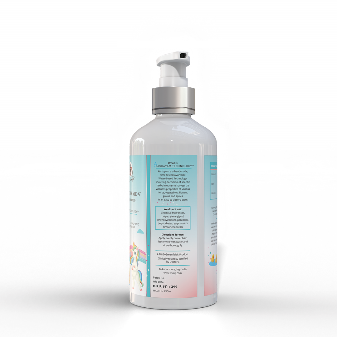 MrilQ Just for Kids | Mild Conditioning Shampoo | Daily Use |No Tears | Heals Itchy Scalp & Cradle Cap | Sulphate, Paraben & SLS Free