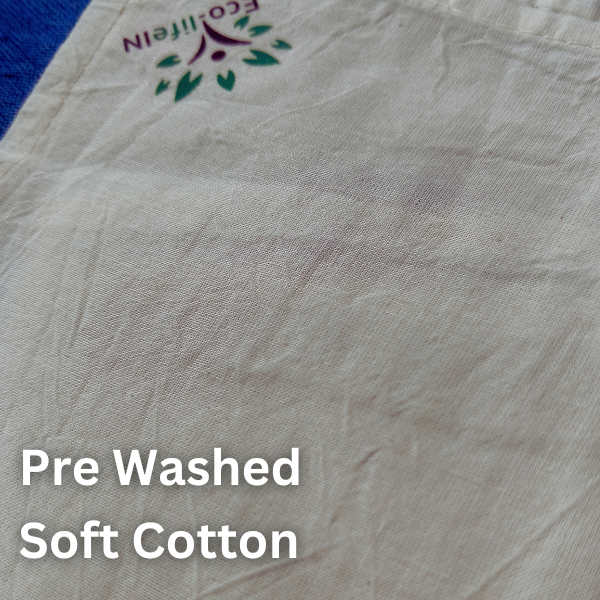 Eco life Toxic free Undyed and Unbleached pure Cotton Kerchief ( Hankies) - 5 Pieces
