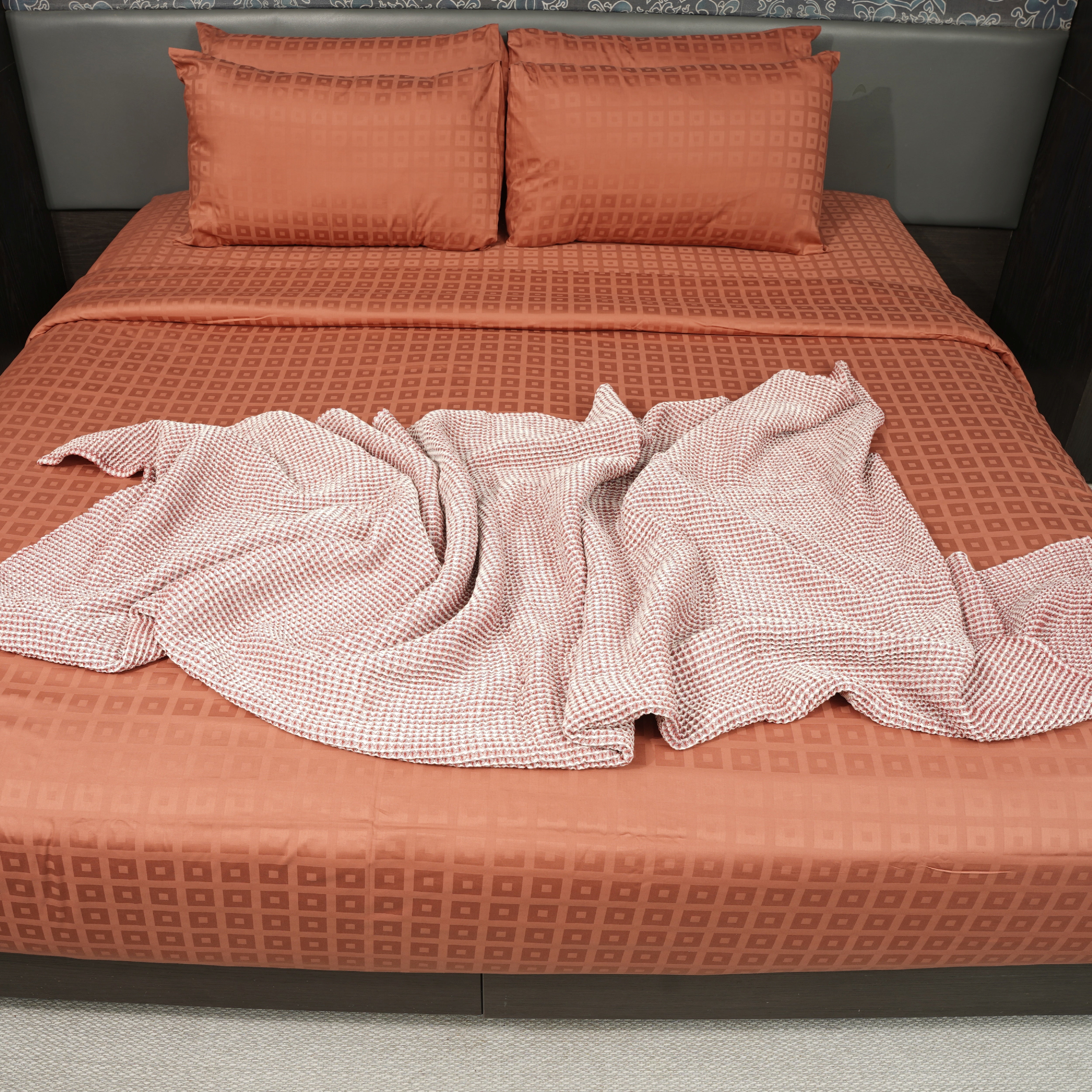 Purple Waffle Throw Blanket