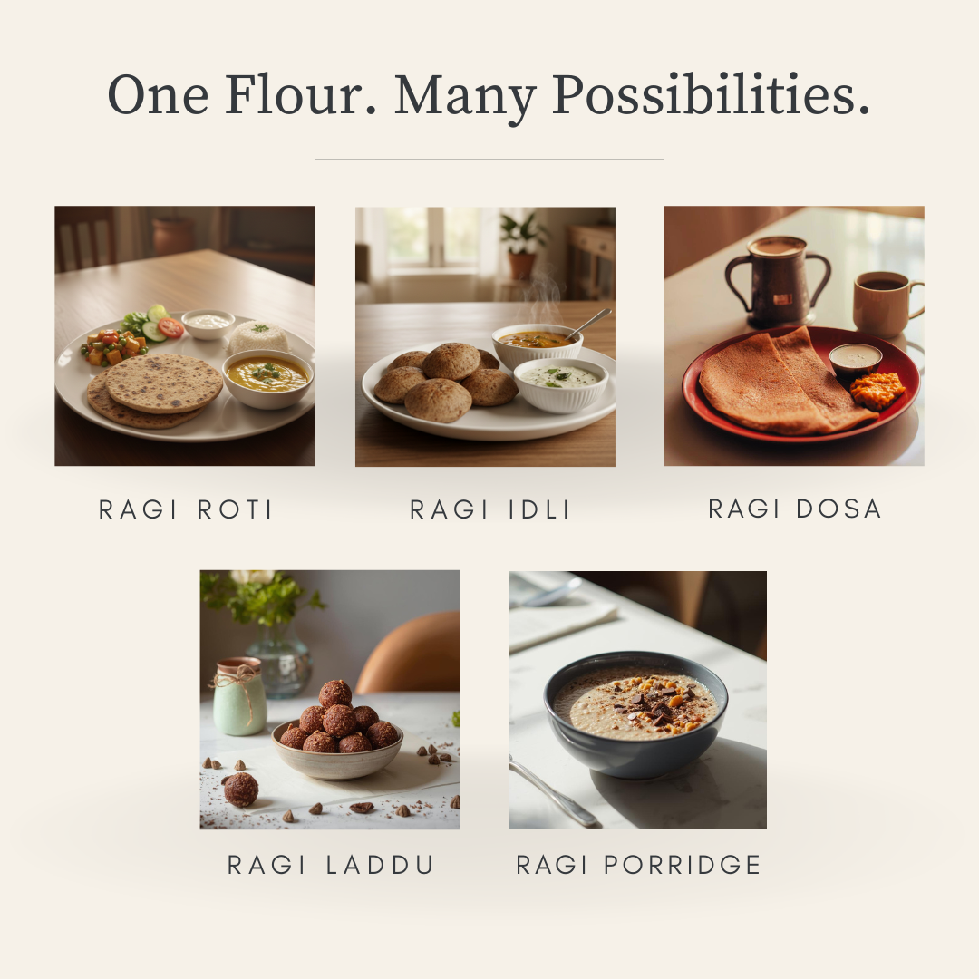 Curryfeast Sprouted Ragi Flour – Gluten Free Finger Millet Flour, High Calcium & Fiber Rich, Traditionally Prepared Nachni Satva, 500g