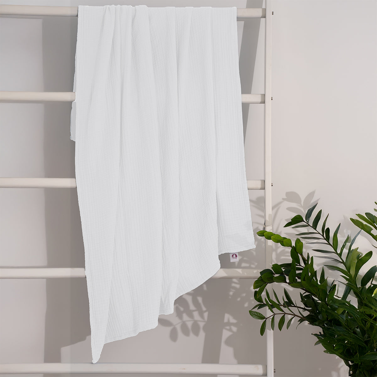 White Muslin Throw Blanket Double