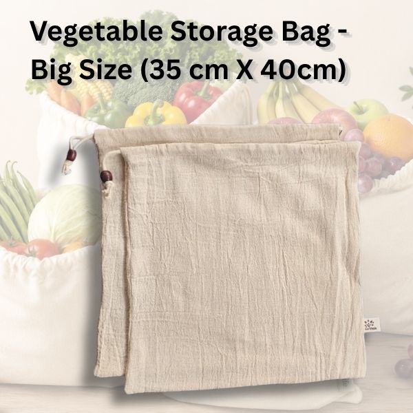 Eco-life Vegetable Storage Cotton Bag - Pack of 10 Bags