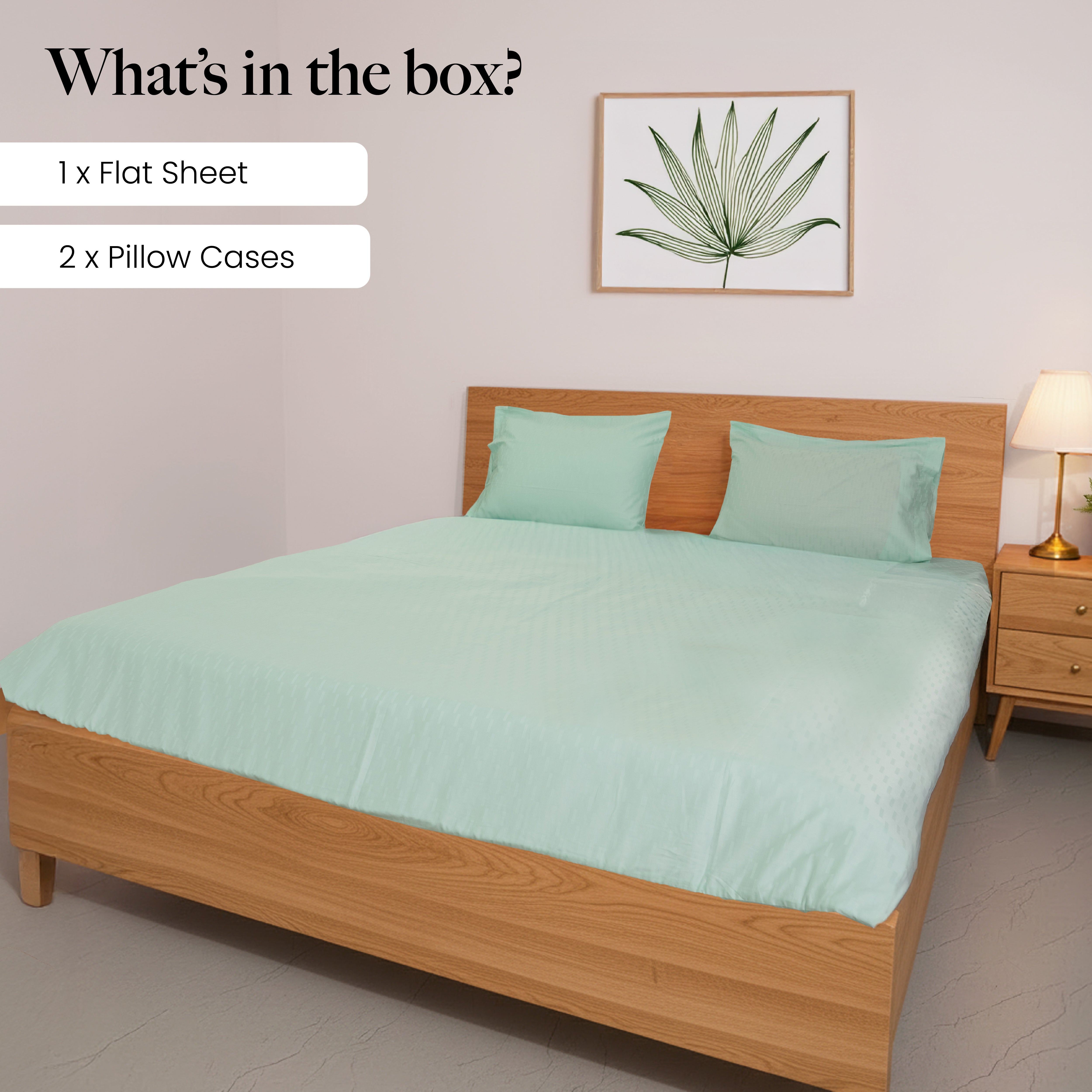 Oyvu 300 TC, 100% Cotton Step Design Bedsheet Set & Duvet Cover