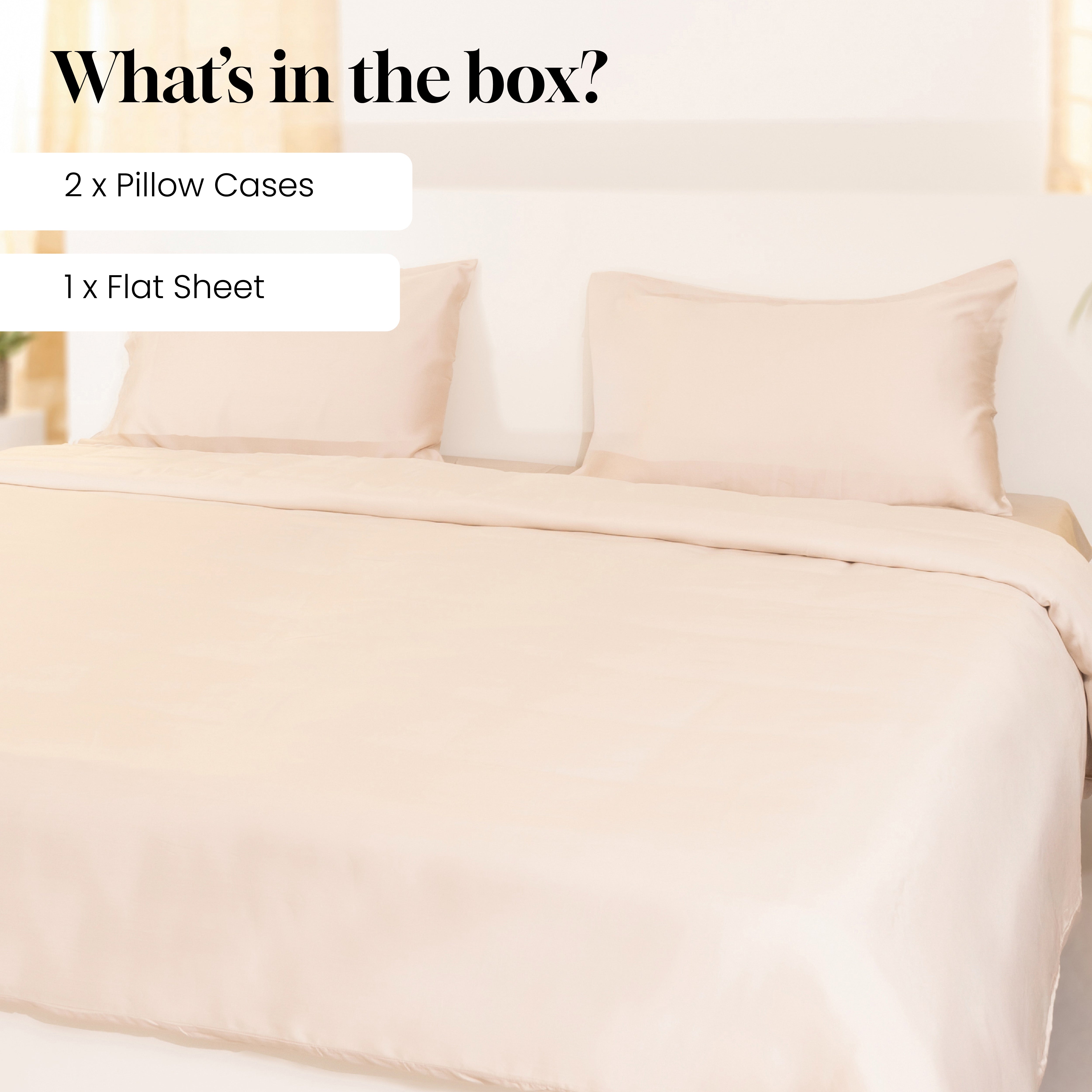 Oat Milk, Vegan Silk Bedsheet Set