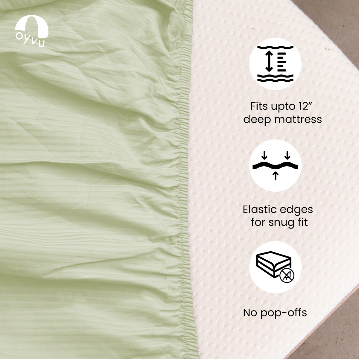 Meadow Mist, 300TC, Stripes Bedsheet Set