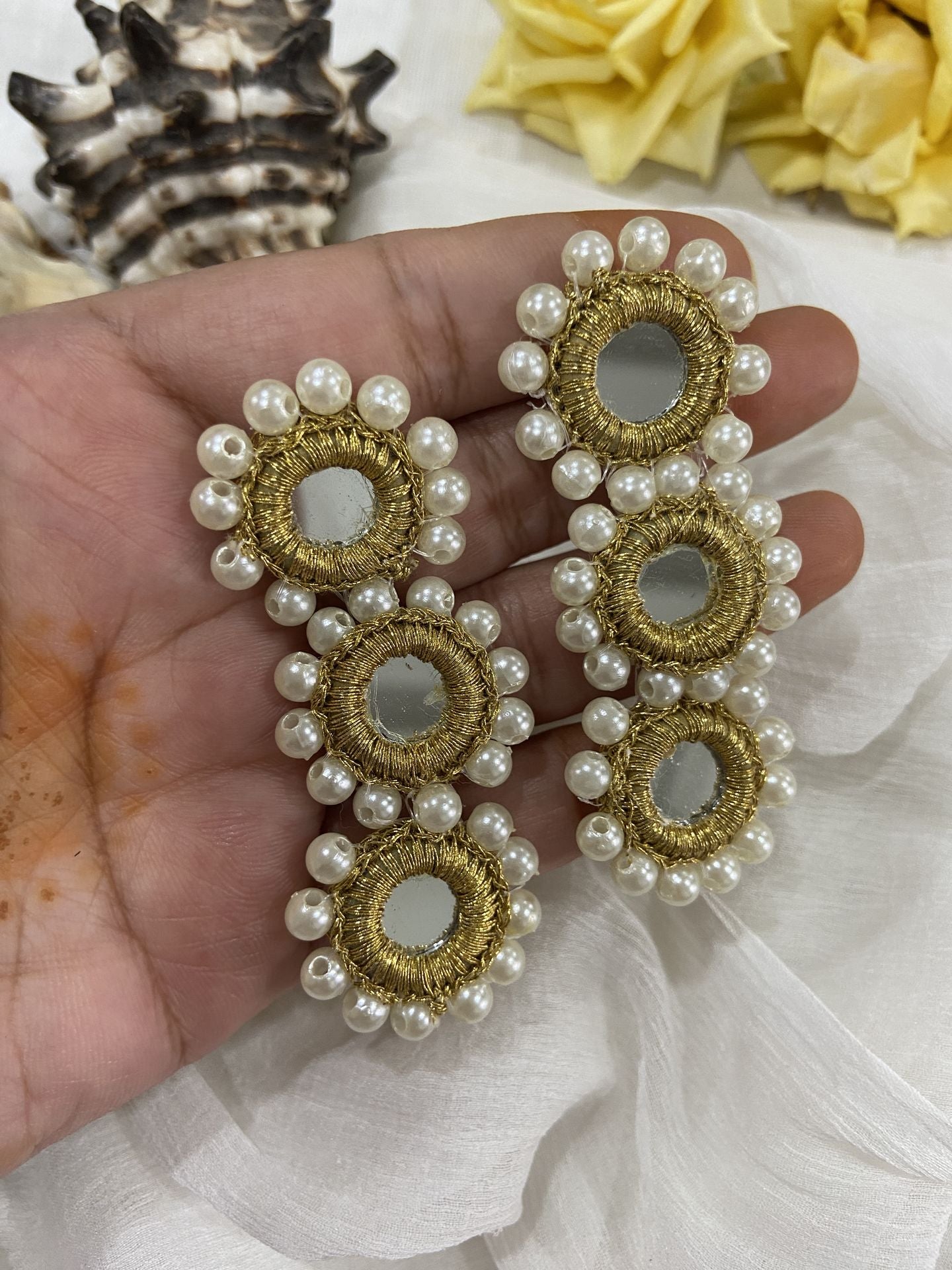 Laadli Handmade- Sunhari-Mirror Handmade Earrings