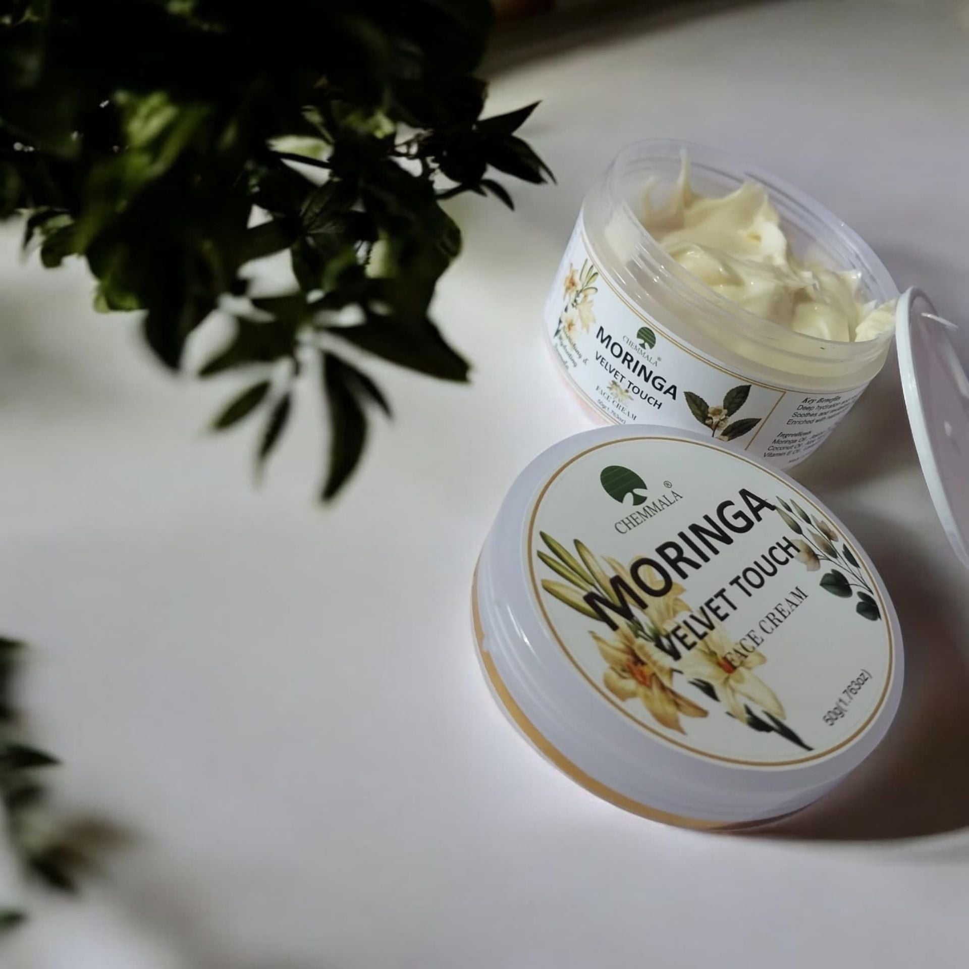 Chemmala Moringa Velvet Touch Face Cream | Deep Hydration & Natural Glow | With Aloe Vera, Jojoba & Vitamin E