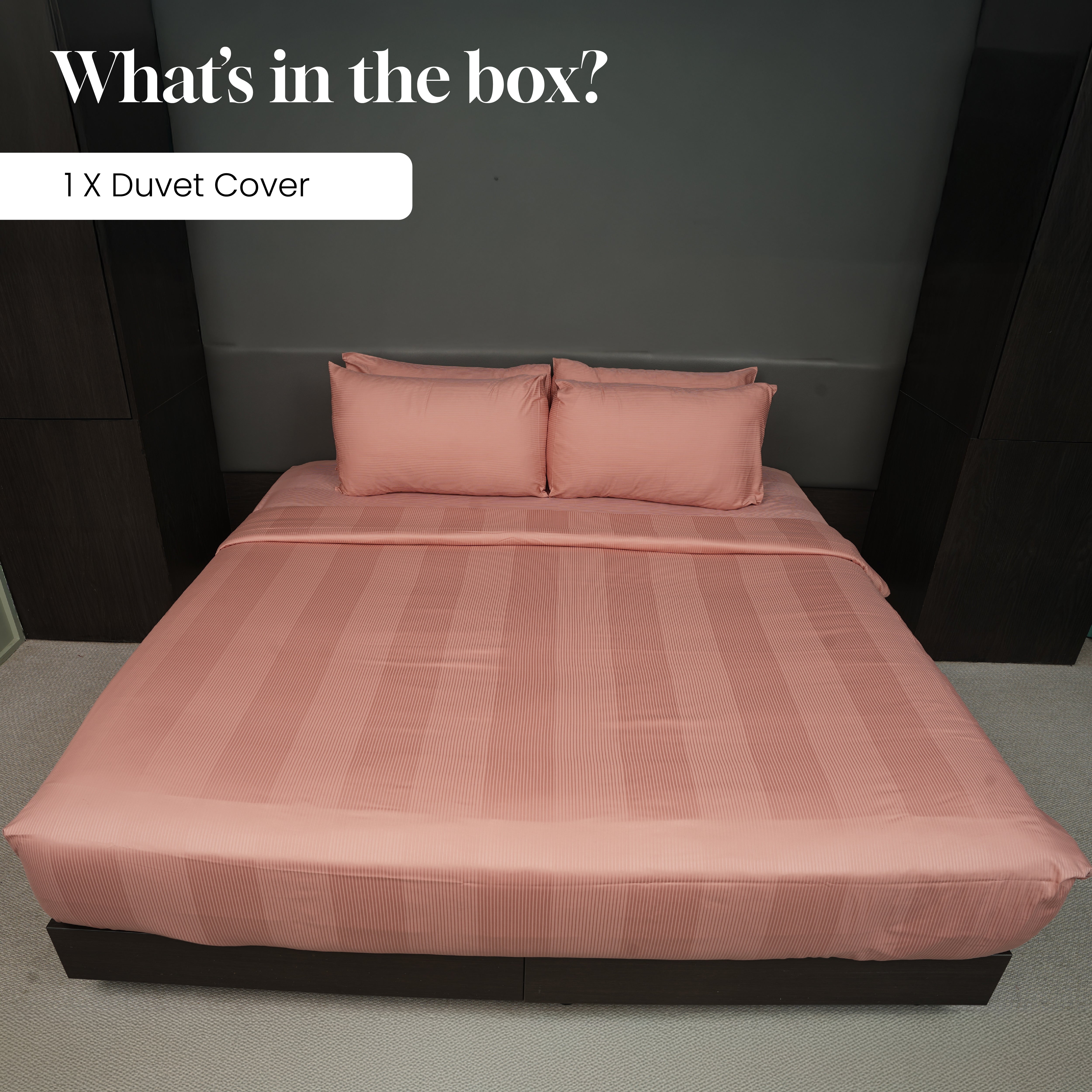 Rose Tan, 300TC, Stripes Bedsheet Set