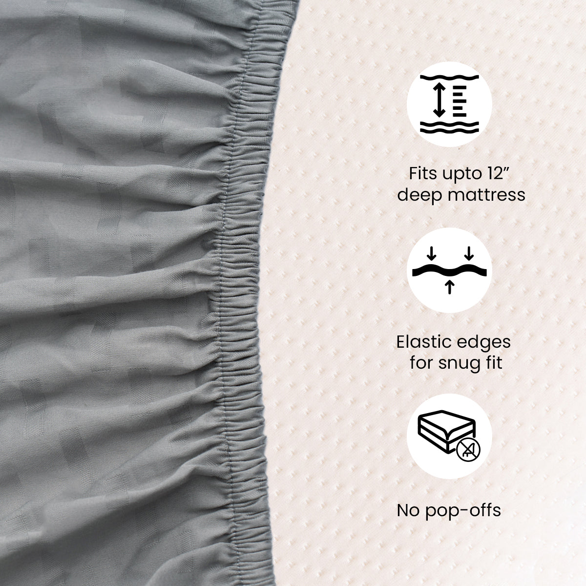 Oyvu 300 TC, 100% Cotton Step Design Bedsheet Set & Duvet Cover