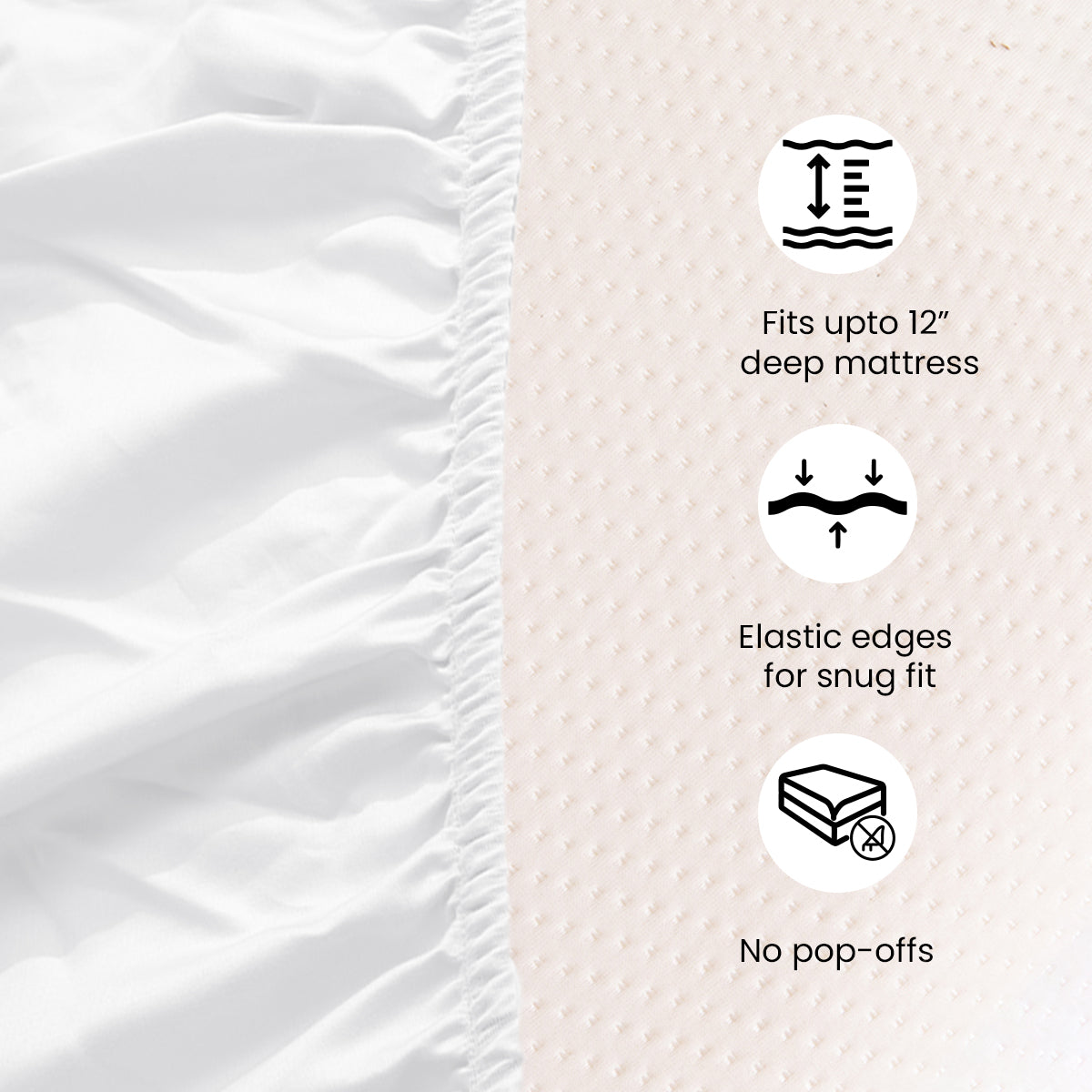 Gold Flange on White Percale, 300 TC Bedsheet with two pillow cover
