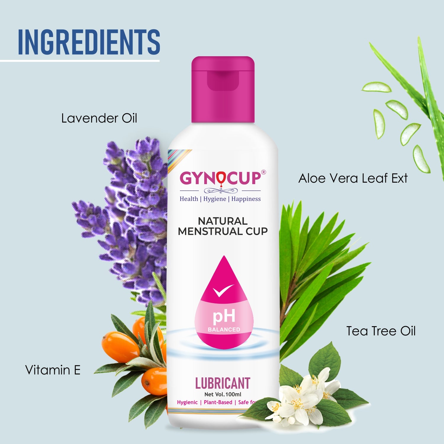 Gynocup Menstrual Cup Lubricant Water based & pH Balanced, hypoallergenic and safe for use, Helps to wear Menstrual Cup Lubricant