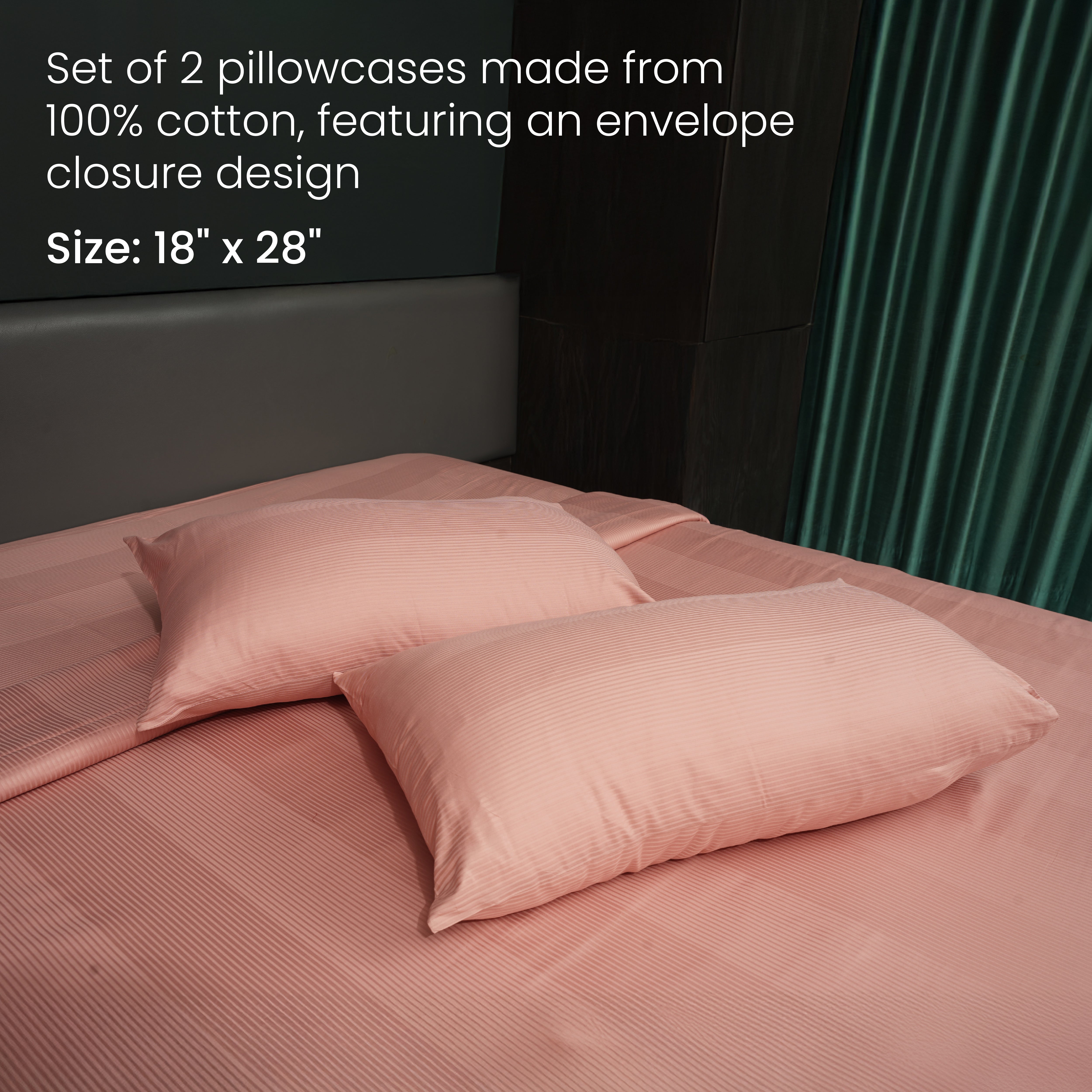 Rose Tan, 300TC, Stripes Bedsheet Set