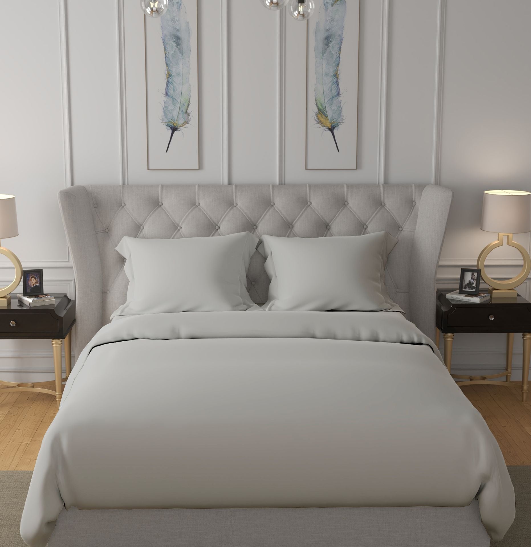 Swaas 100% Pure Cotton Solid Dyed Percale Antartica Bedsheet Set