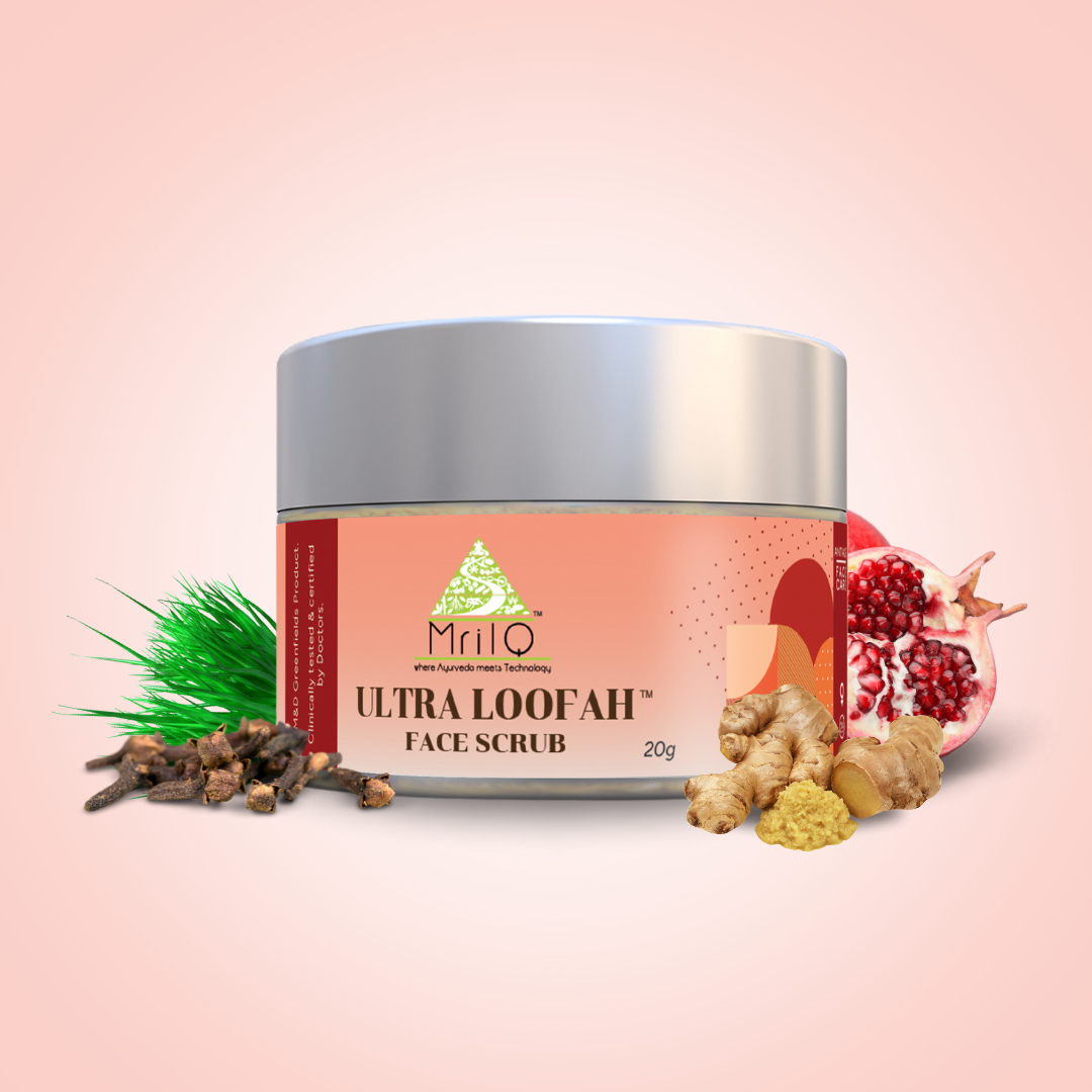 MrilQ Ultra Face Loofah | Exfoliator & Scrub | Anti Ageing | Age spots and Hyperpigmentation | Natural Collagen | Mature Skin