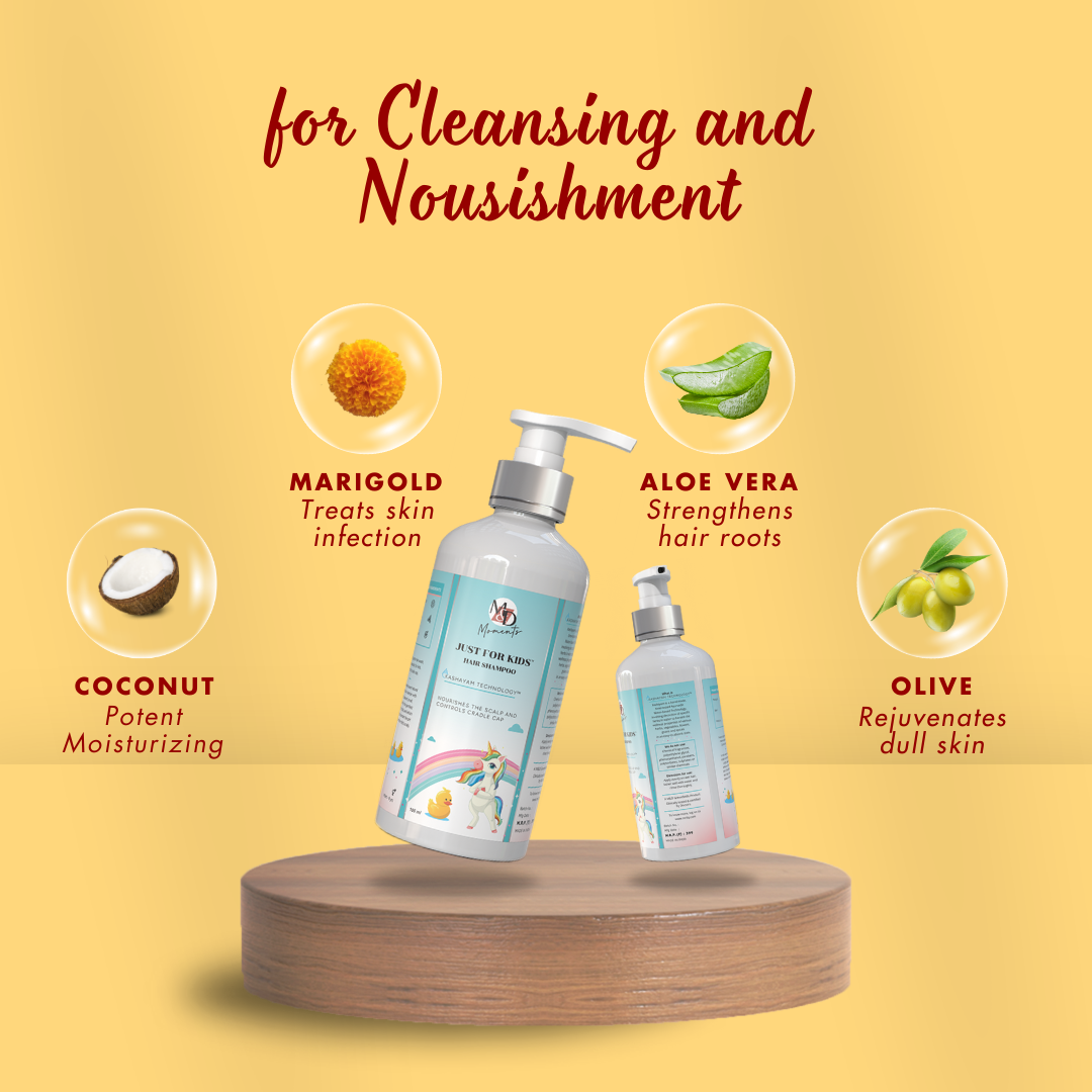 MrilQ Just for Kids | Mild Conditioning Shampoo | Daily Use |No Tears | Heals Itchy Scalp & Cradle Cap | Sulphate, Paraben & SLS Free