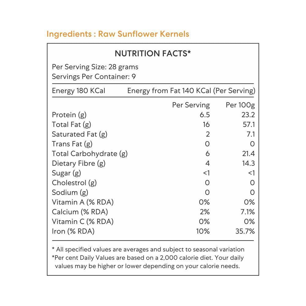 Feedsco Sunshine Sunflower Seeds Raw Seeds | Healthy Snacks | High in Protein |250 Gms (Pack of 2)