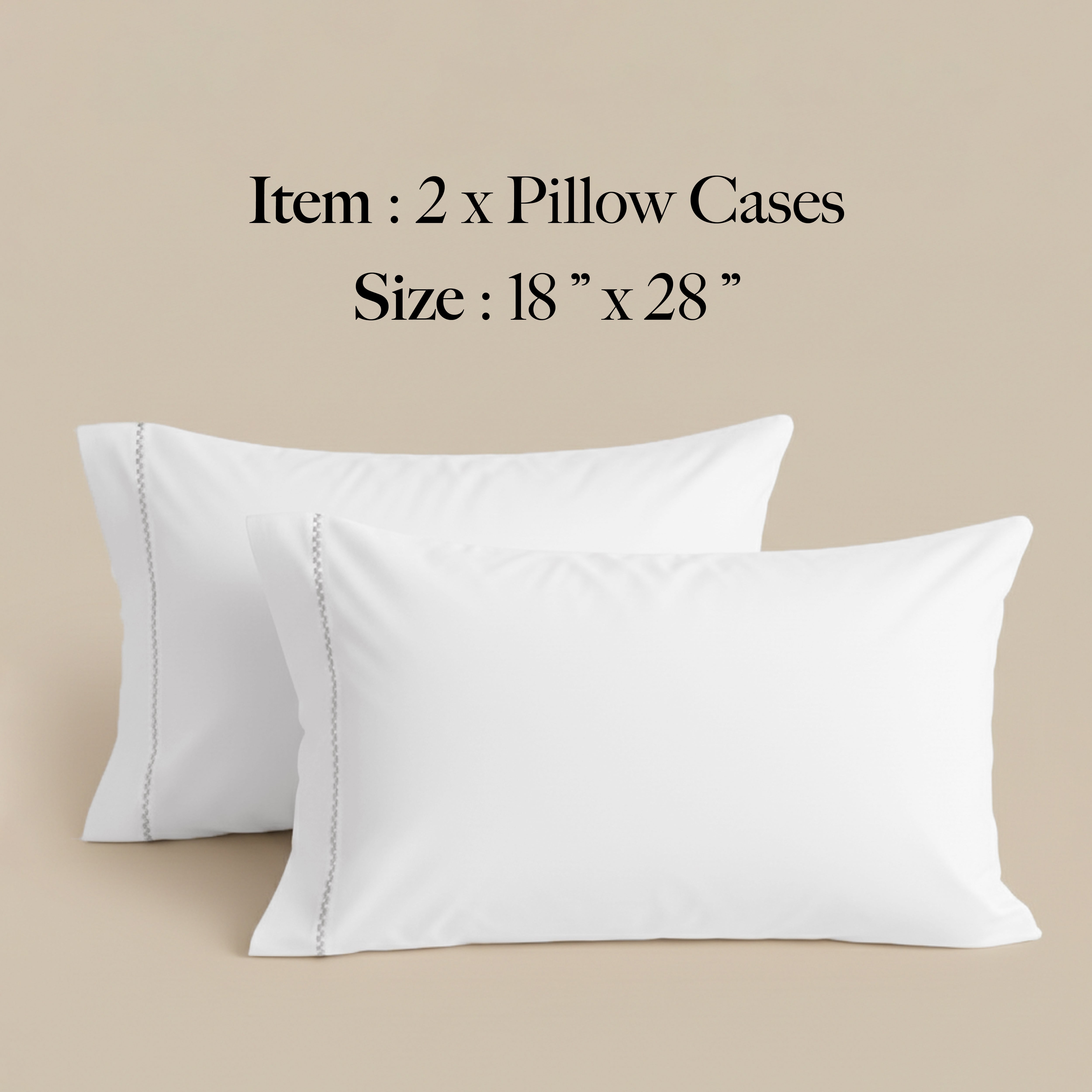 Silver Chess on White Percale, 300 TC Bedsheet with two Pillow Covers