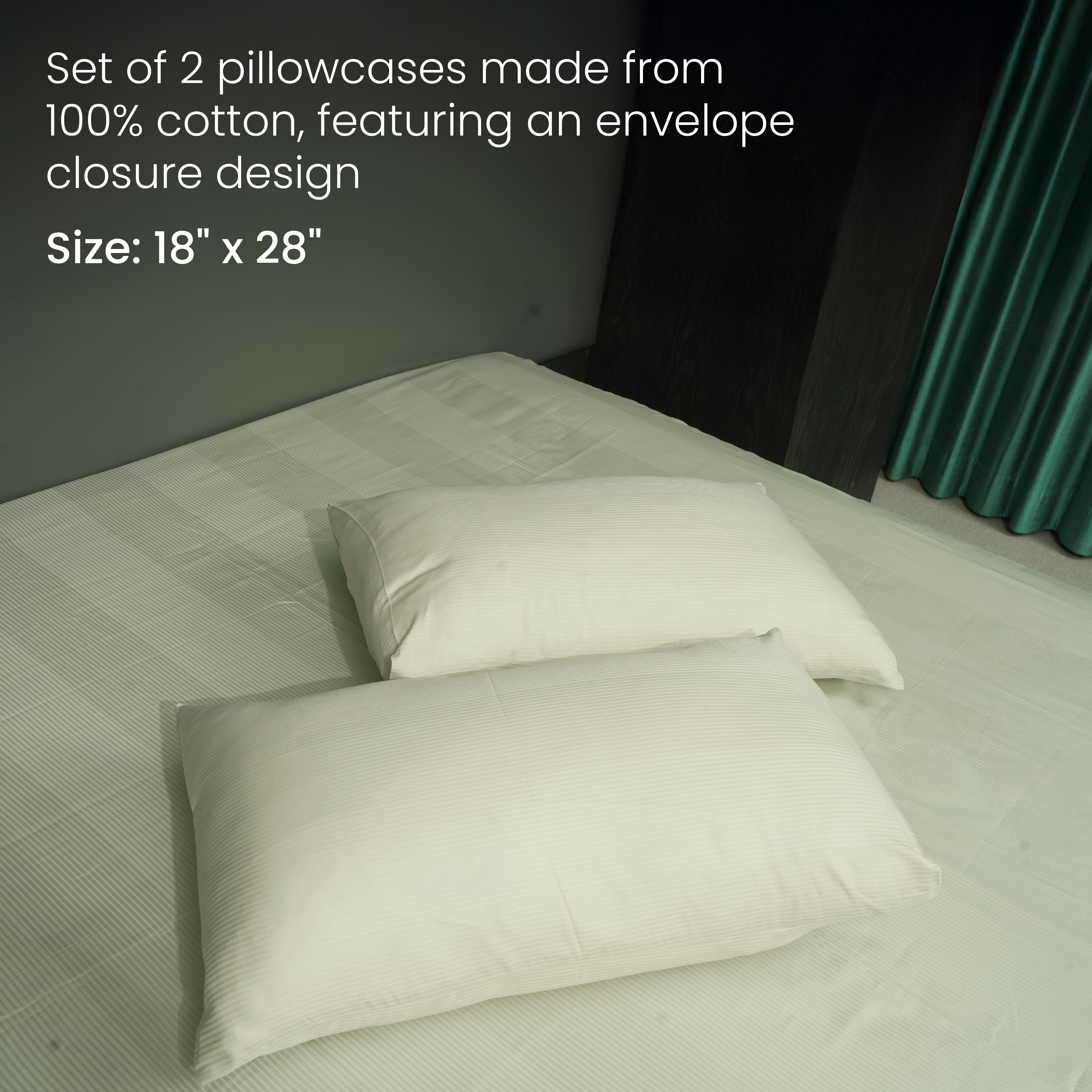 Meadow Mist, 300TC, Stripes Bedsheet Set