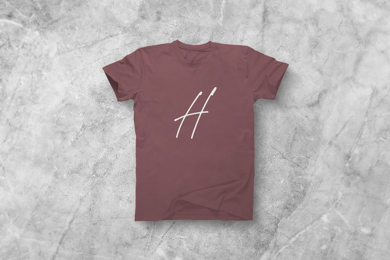 H Mauve White Unisex Tee