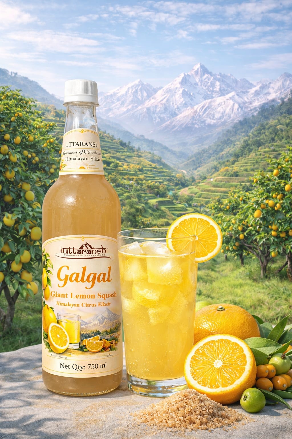 Uttaransh Himalayan Fruit Squash Trio ( Buransh_Giant Lemon_Maltta) 750ml *3